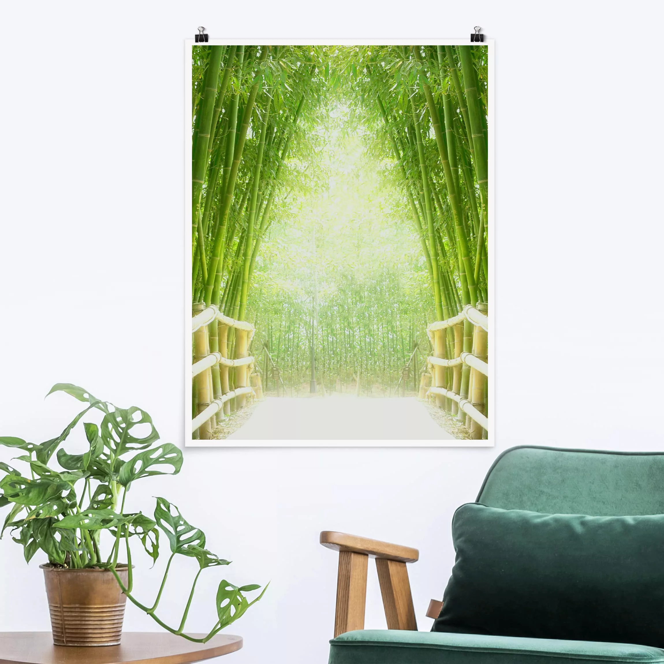 Poster Wald - Hochformat Bamboo Way günstig online kaufen
