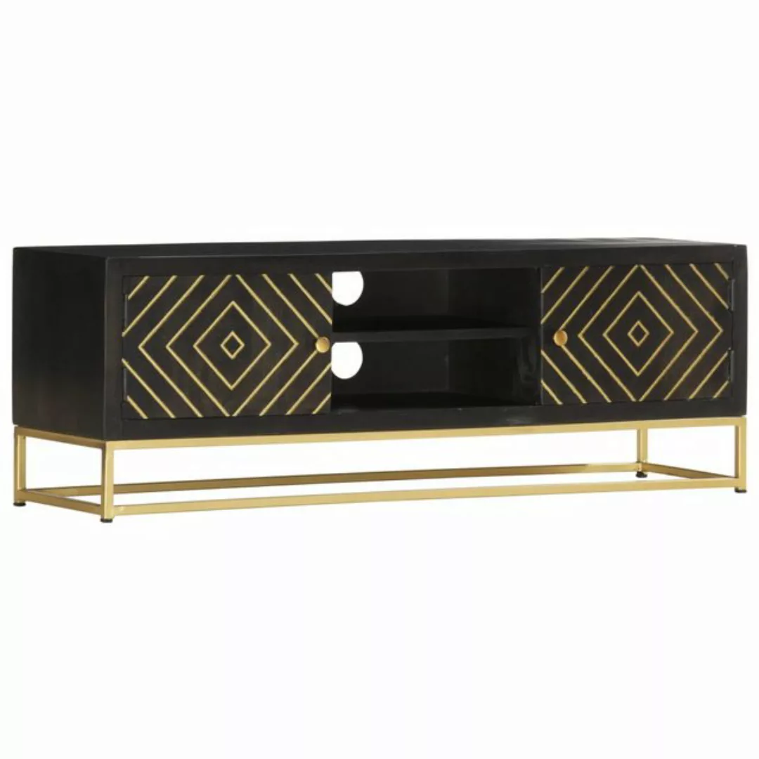 vidaXL TV-Schrank TV-Schrank Schwarz Golden 120 x 30 x 40 cm Massivholz Man günstig online kaufen