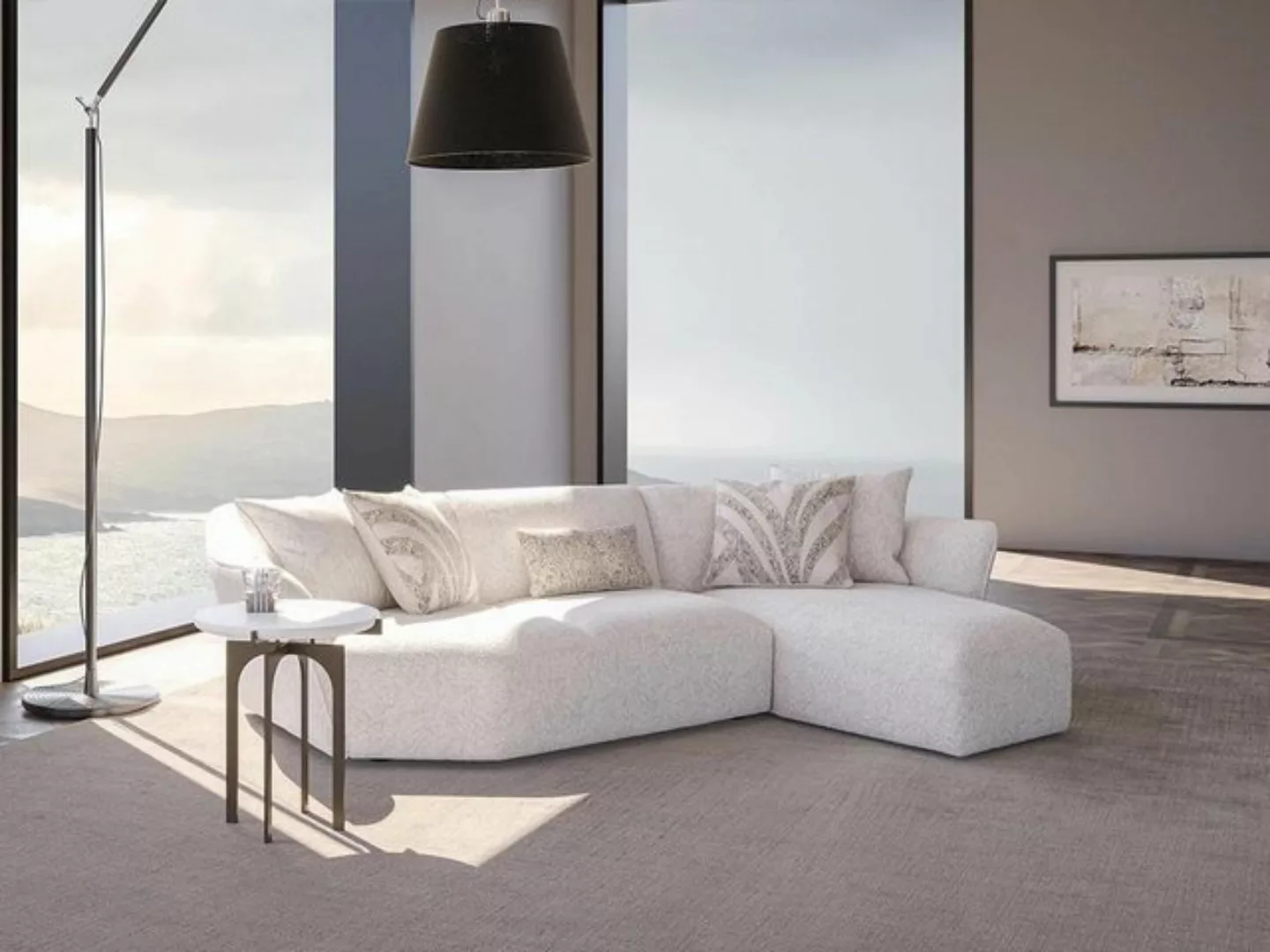 JVmoebel Ecksofa Designer Sofa Weiß Einrichtung Wohnzimmer Ecksofa L-Form P günstig online kaufen