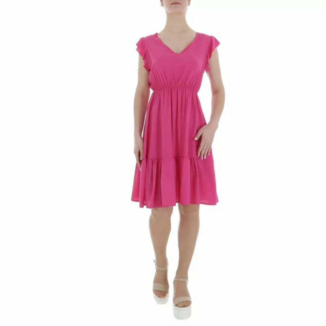 Ital-Design Sommerkleid Damen Freizeit (85941301) Rüschen Sommerkleid in Pi günstig online kaufen