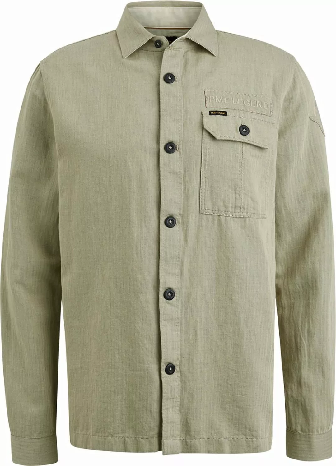 PME Legend Overshirt Leinen Khaki - Größe XXL günstig online kaufen