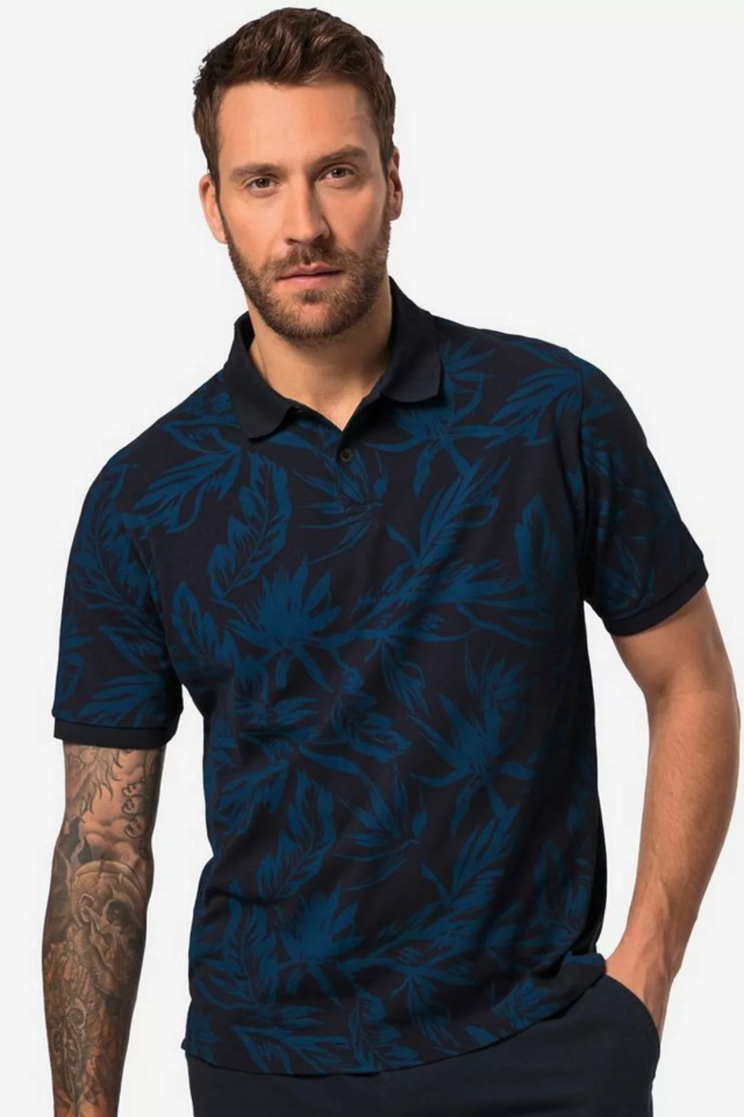 JP1880 Poloshirt JP1880 Polo-Shirt Halbarm Piqué floraler Print günstig online kaufen