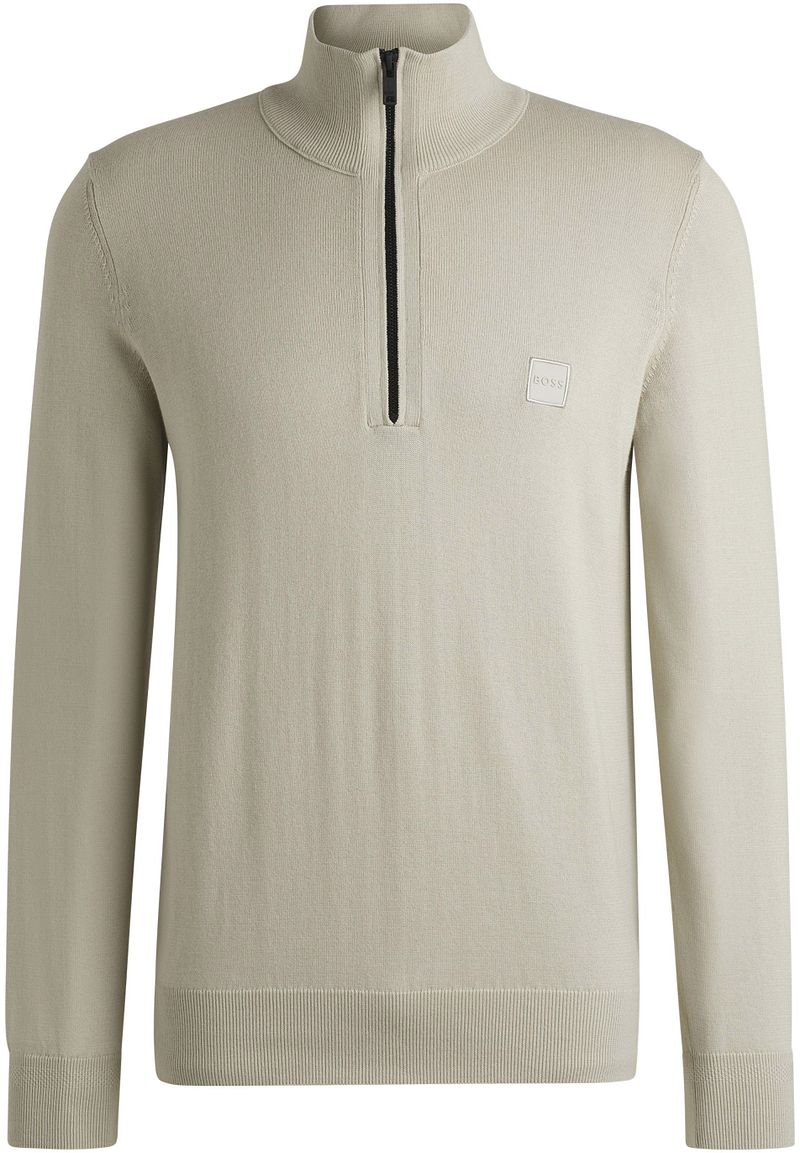 BOSS Kanobix Half Zip Pullover Ecru - Größe XXL günstig online kaufen