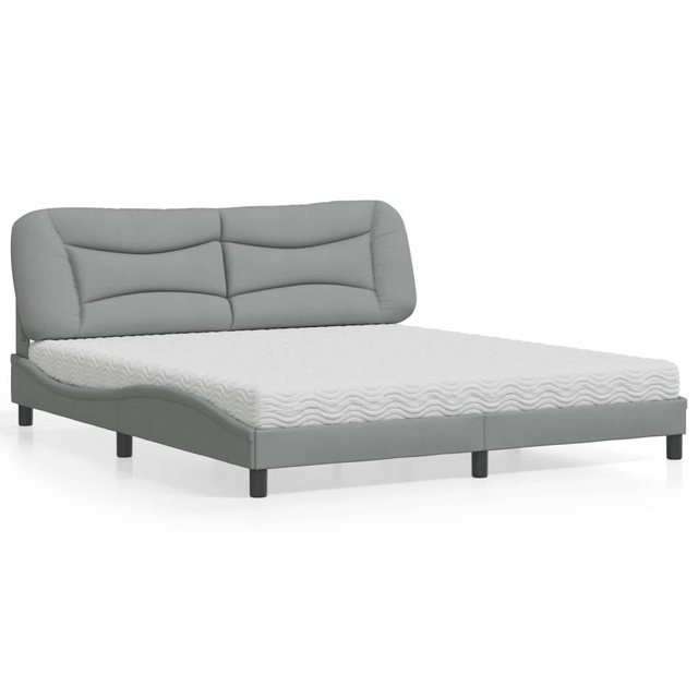vidaXL Bett Bett mit Matratze Hellgrau 180x200 cm Stoff günstig online kaufen
