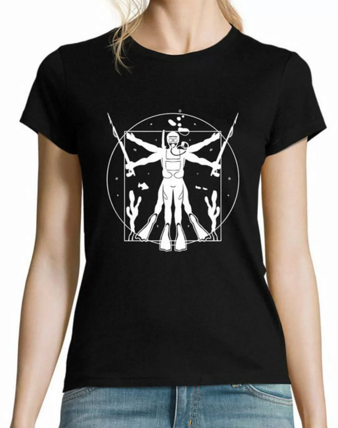 Youth Designz Print-Shirt Da Vinci Taucher Damen T-Shirt mit lustigen Logo günstig online kaufen