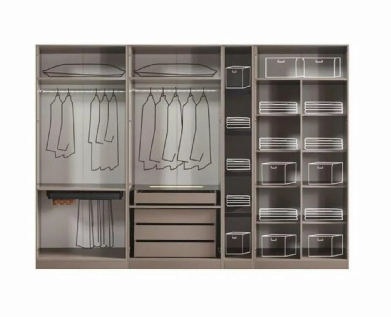 JVmoebel Kleiderschrank Modern Kleiderschrank Möbel Schlafzimmer Luxus Grau günstig online kaufen