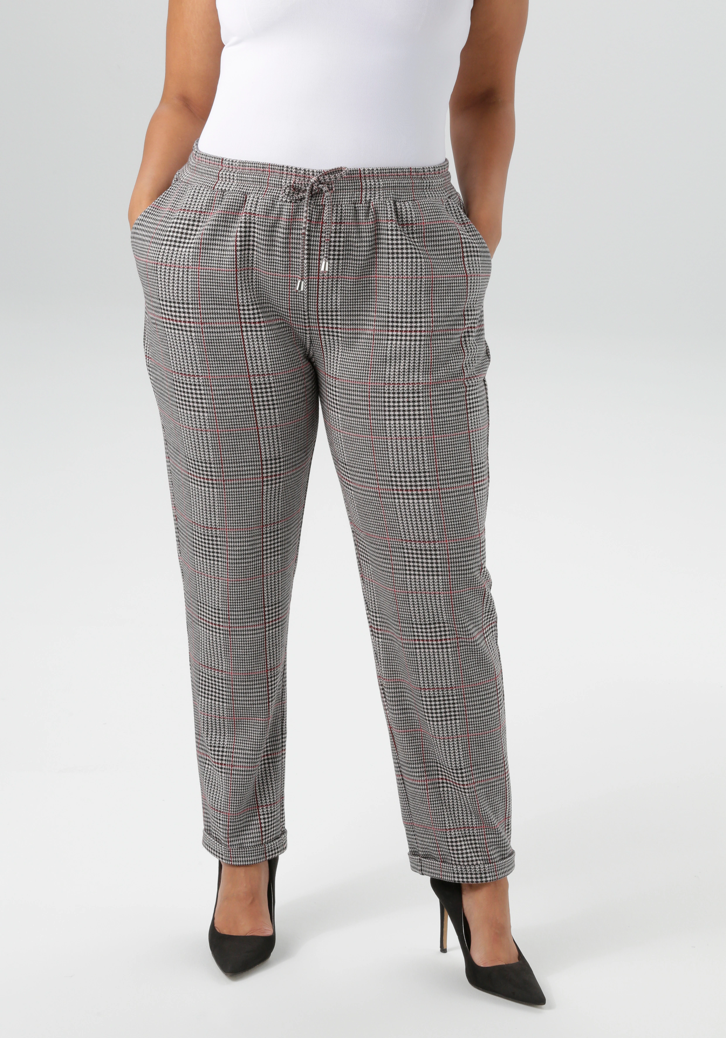 Aniston PLUS Schlupfhose, in trendigen Karodessin - NEUE KOLLEKTION günstig online kaufen