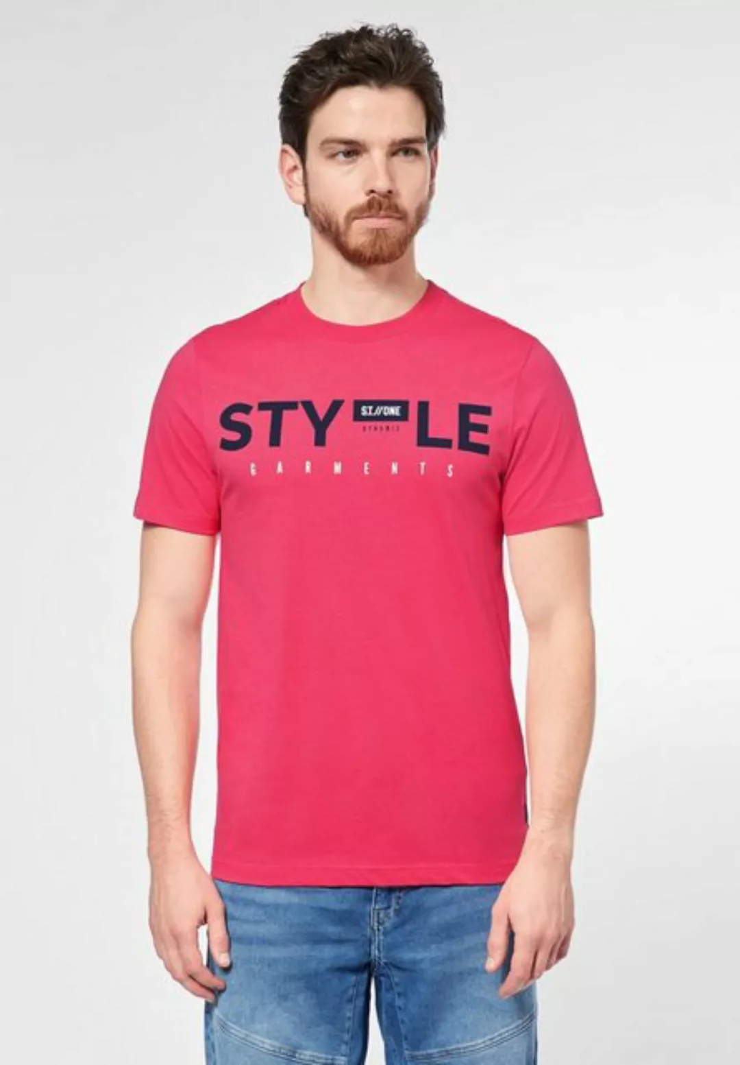 STREET ONE MEN T-Shirt, mit Wording-Print günstig online kaufen