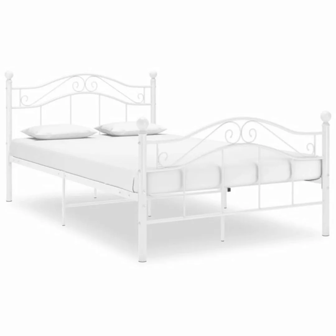 furnicato Bettgestell Bett Weiß Metall 120x200 cm (1-tlg) günstig online kaufen