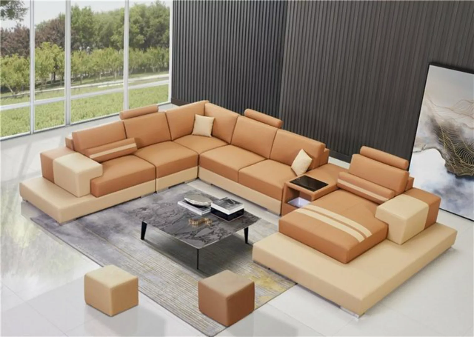 JVmoebel Ecksofa, Leder Modern Couch Wohnlandschaft Ledersofa Sofagarnitur günstig online kaufen