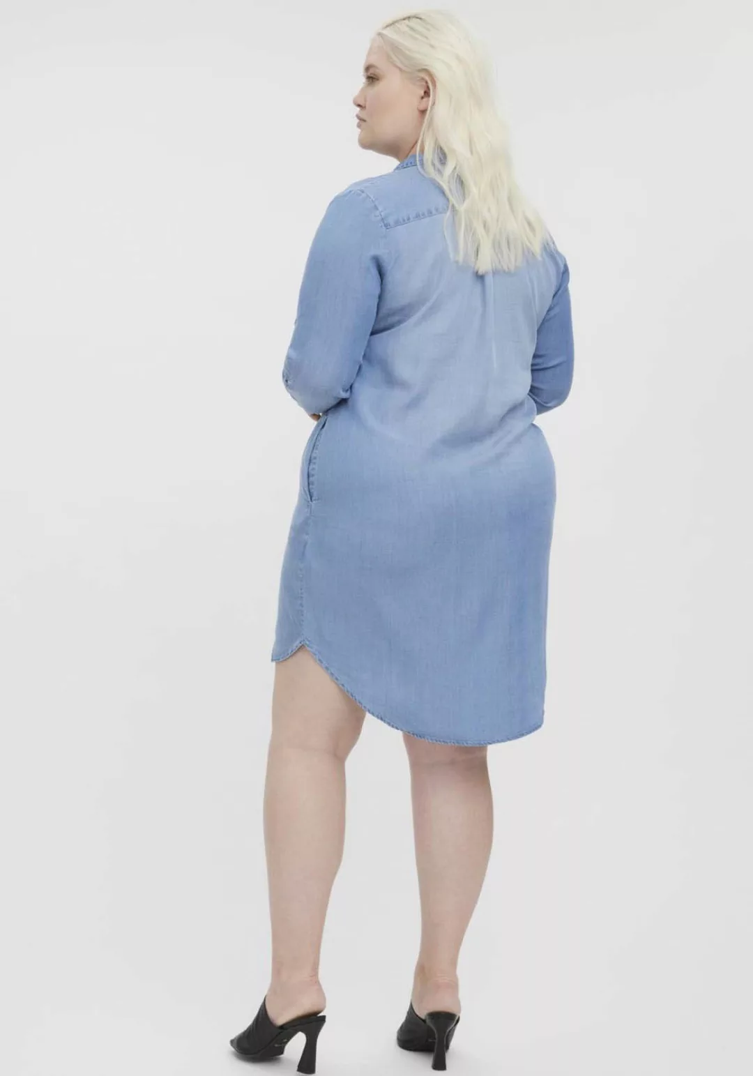 Vero Moda Curve Jeanskleid "VMSILA LS SHORT DRESS MIX GA CURVE NOOS" günstig online kaufen