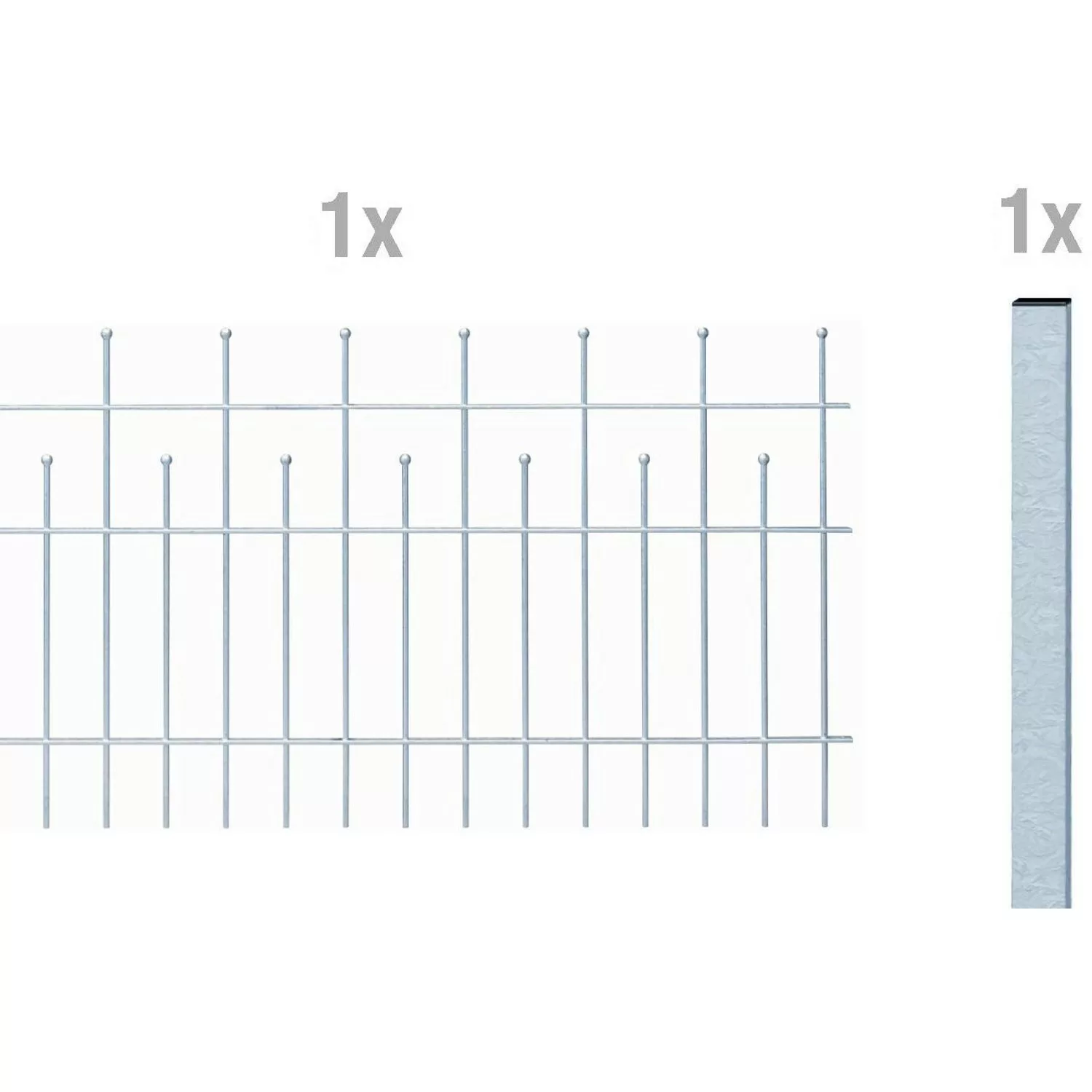 Metallzaun Anbau-Set Madrid verzinkt z. Aufschrauben 75 cm x 200 cm günstig online kaufen