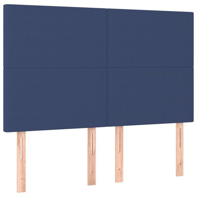 vidaXL Bett, Kopfteile 4 Stk. Blau 72x5x78/88 cm Stoff günstig online kaufen