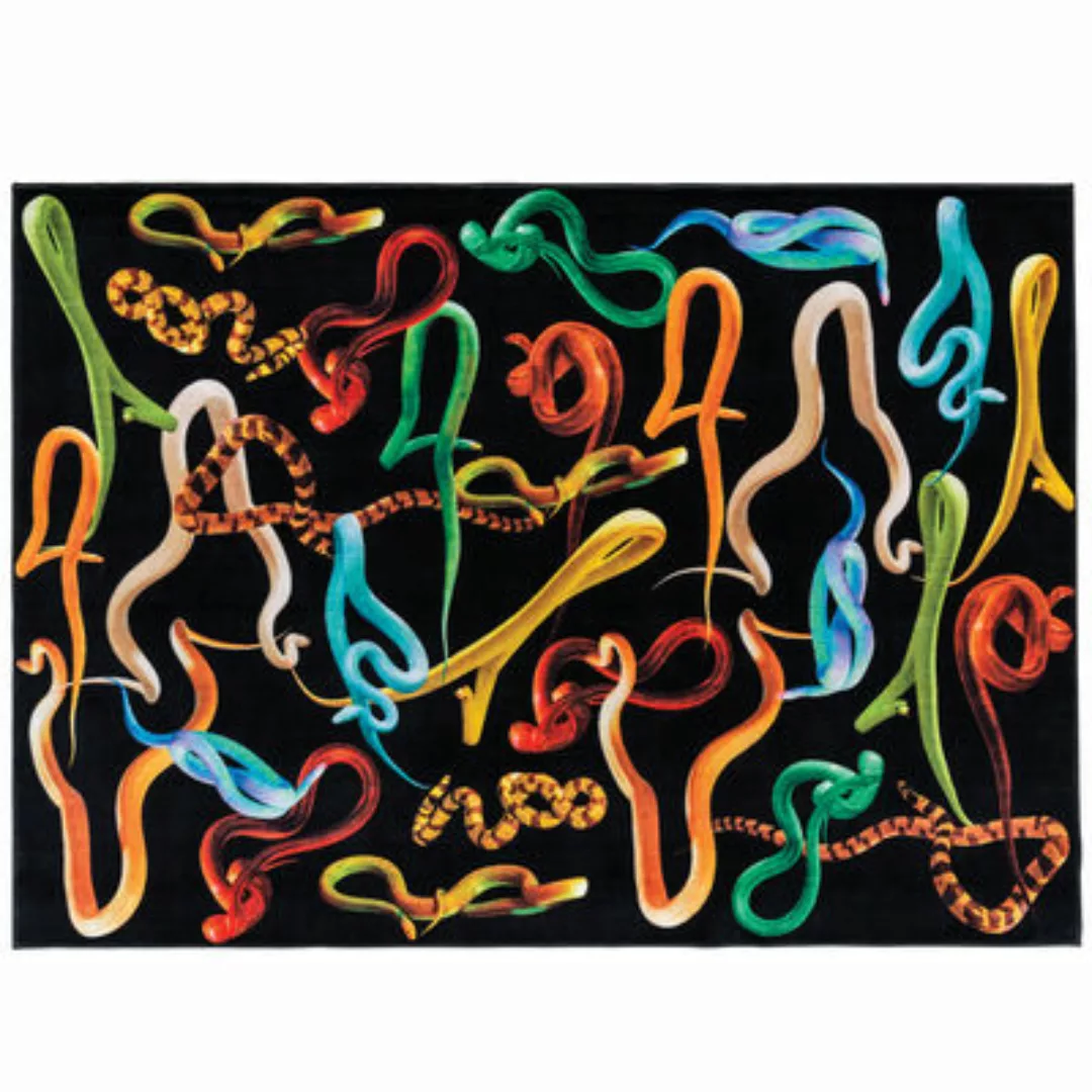 Teppich Toiletpaper - Snakes textil schwarz bunt / 194 x 280 cm - Seletti - günstig online kaufen