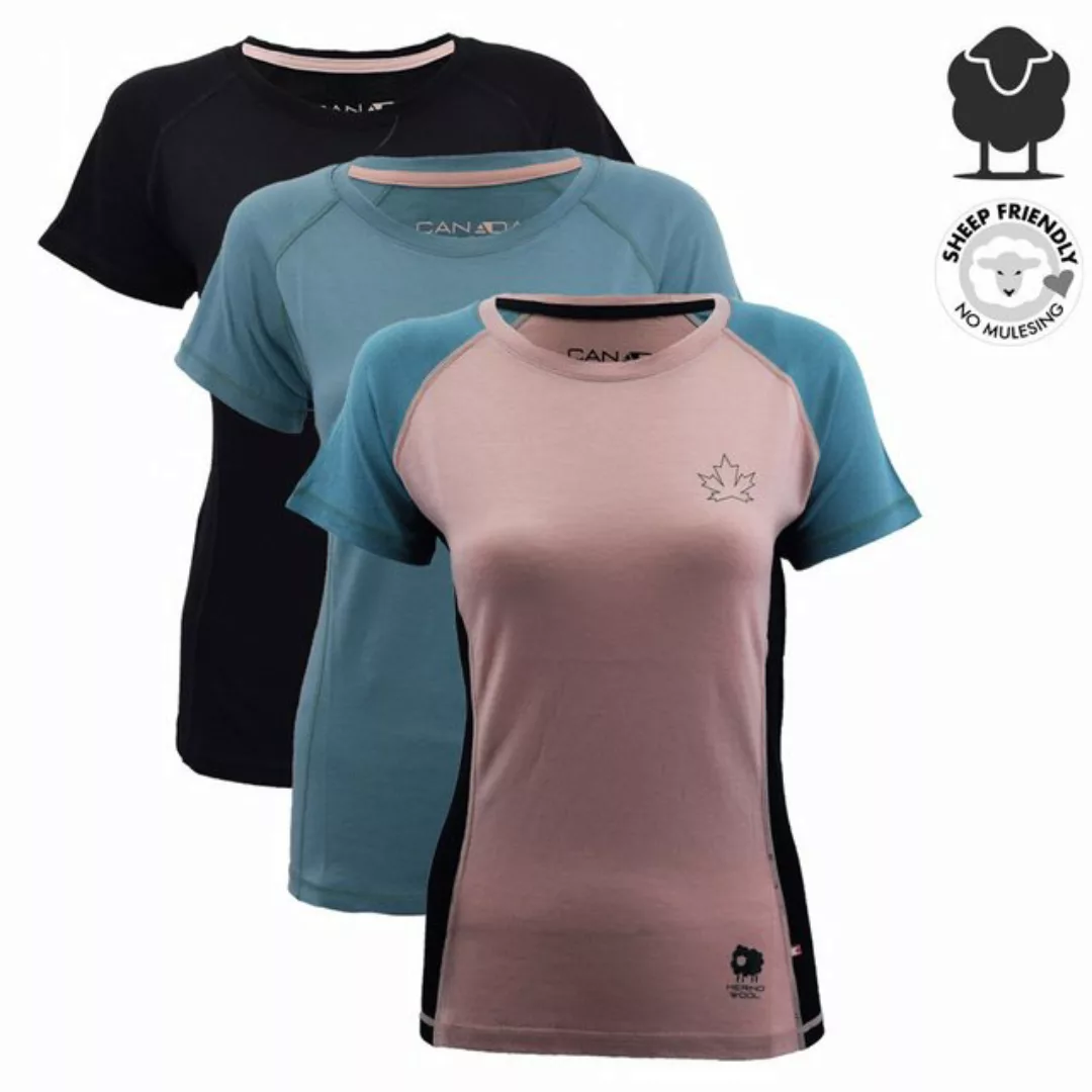 Canada North Kurzarmshirt CANADA NORTH - 100% Merino Damen T-Shirt CHILCOTI günstig online kaufen