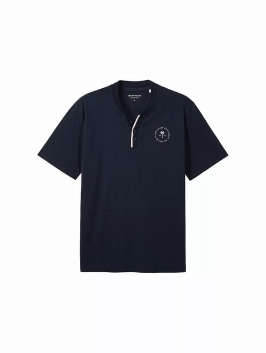 TOM TAILOR T-Shirt Serafino T-Shirt mit Print günstig online kaufen