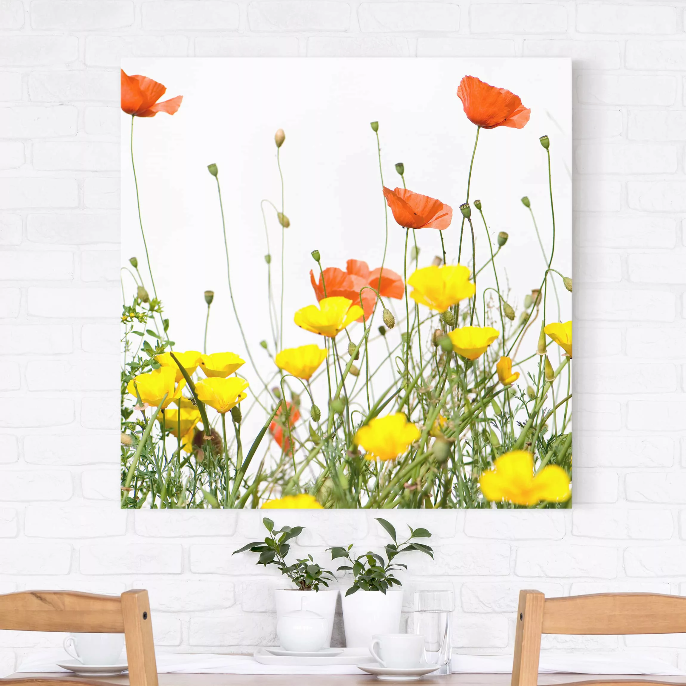 Leinwandbild Blumen - Quadrat Wild Flowers günstig online kaufen