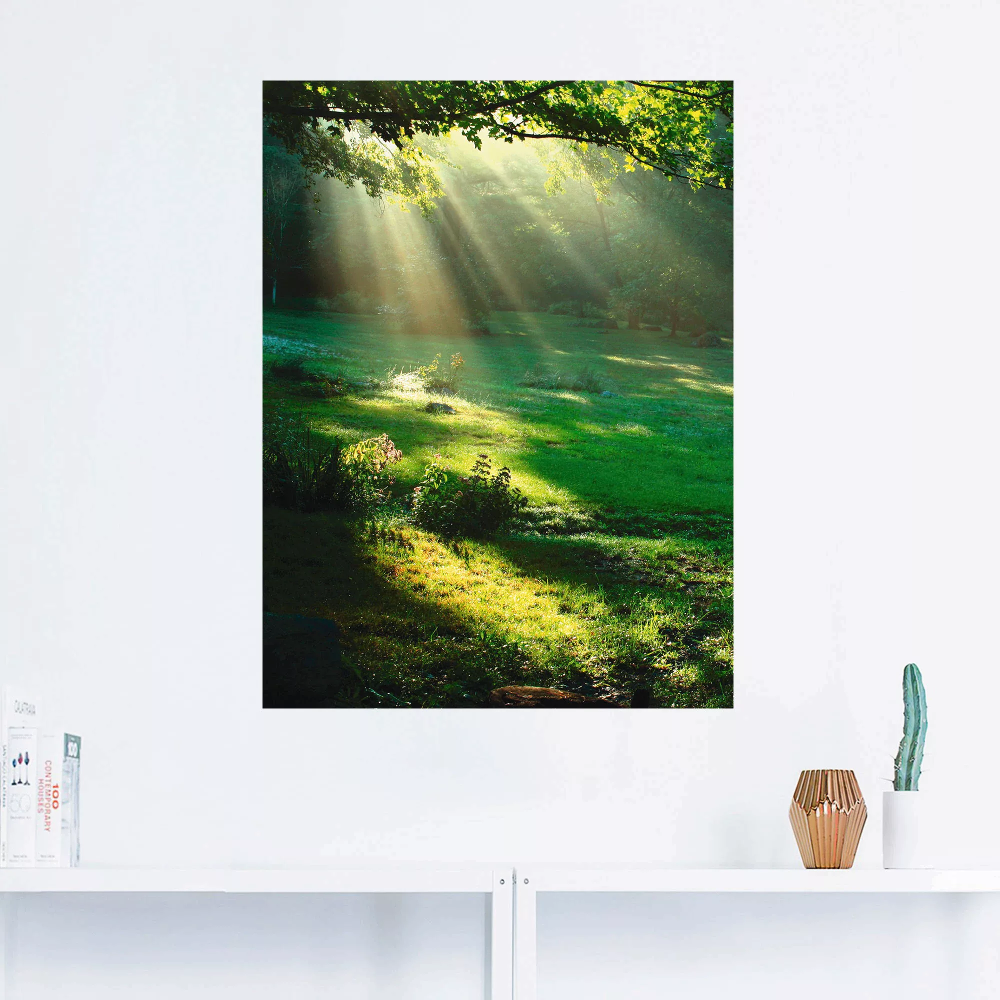 Artland Wandbild »Lichtkegel«, Wald, (1 St.), als Alubild, Outdoorbild, Lei günstig online kaufen