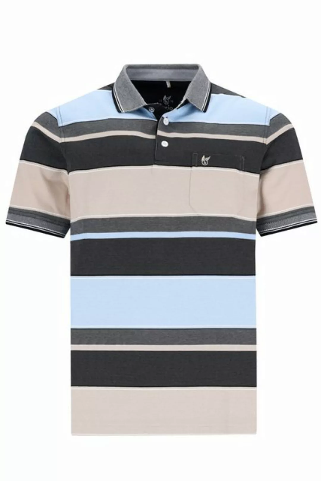 Hajo Poloshirt H Poloshirt Stay FreshFeinpique Streifen taupe günstig online kaufen