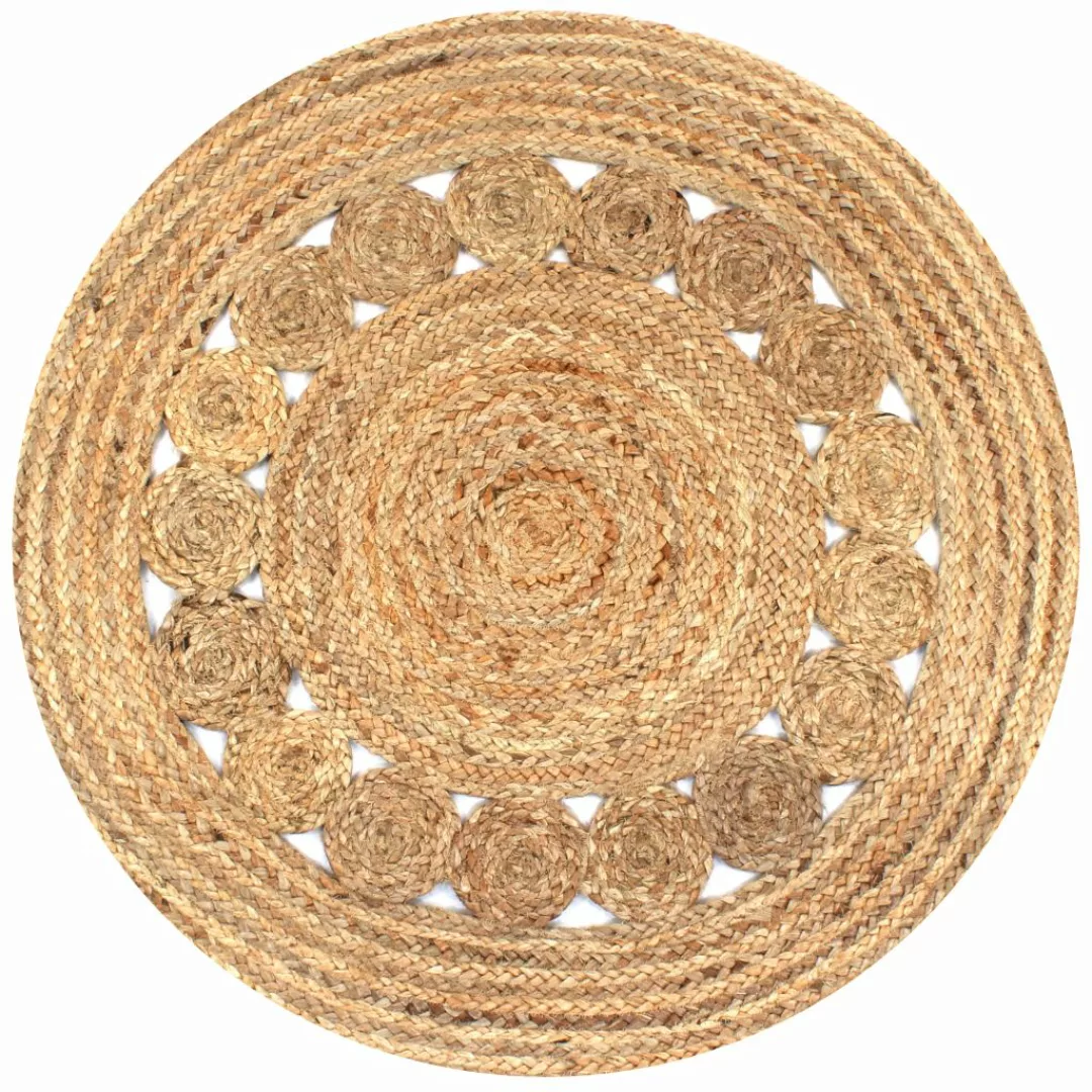 Teppich Flechtmuster Jute 90 Cm Rund günstig online kaufen