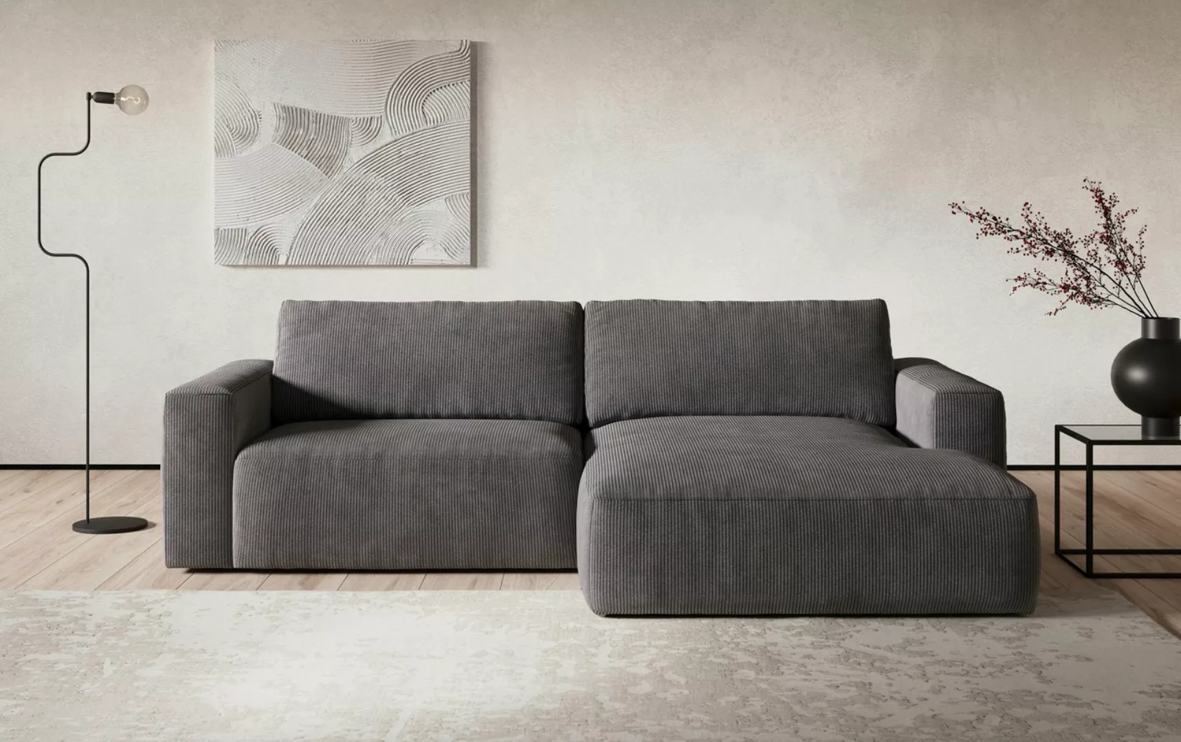 COTTA Ecksofa Lasso L-Form, XL-Sofa, mit breiter Recamiere im trendigen Cor günstig online kaufen