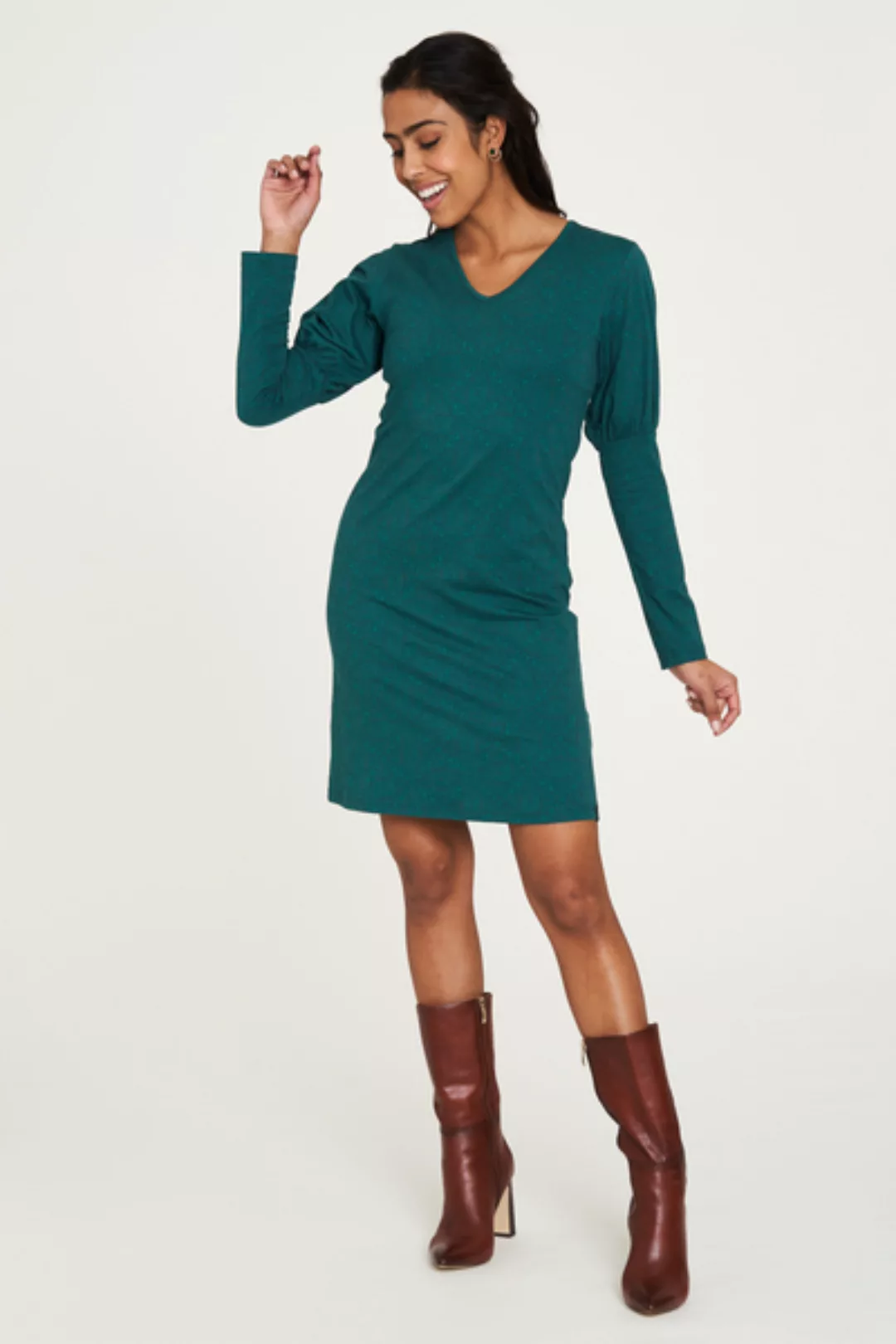 Jersey Kleid Aus Bio-baumwolle Mit Print günstig online kaufen