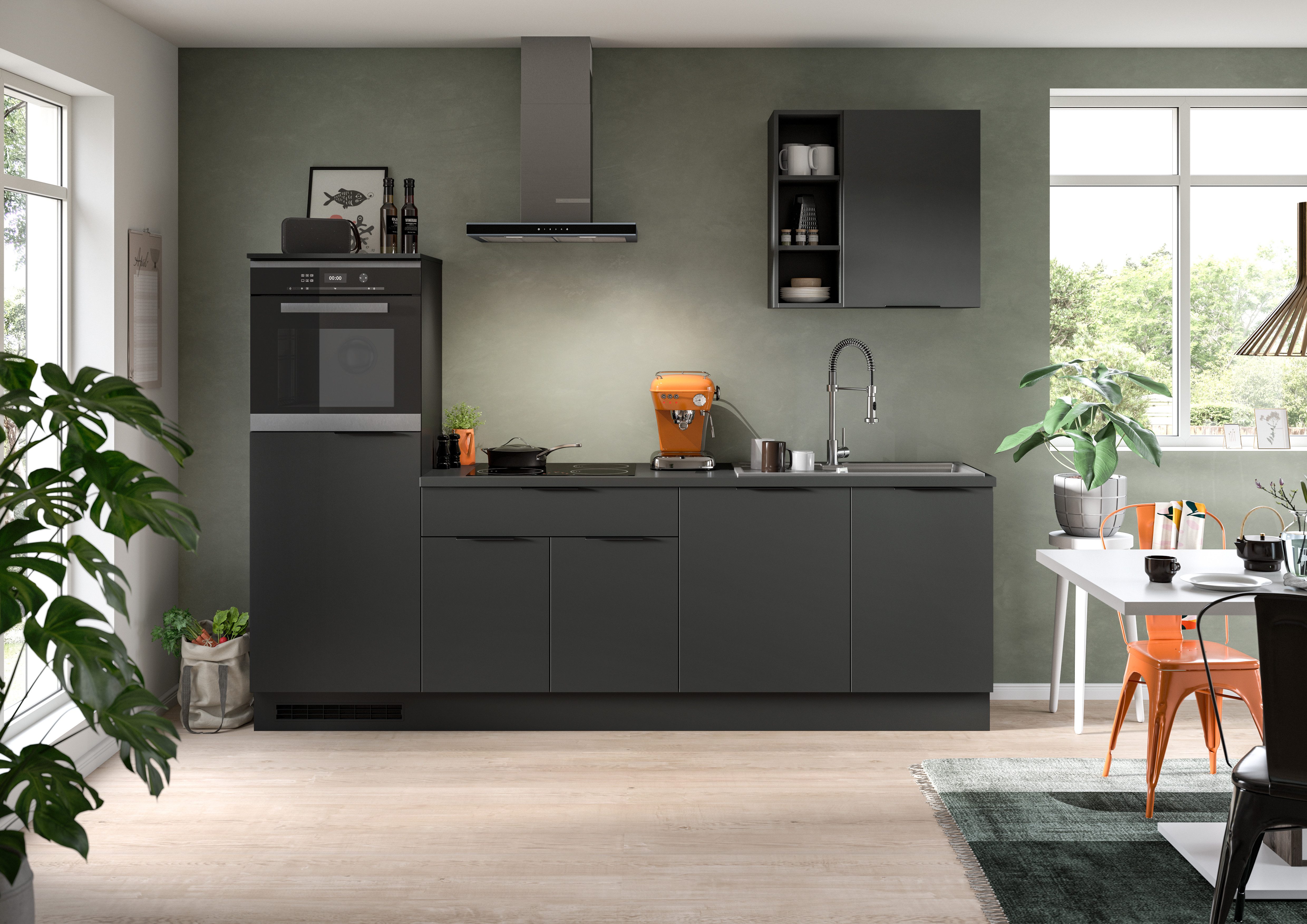KOCHSTATION Küchenzeile "KS-Lulea", Breite 260 cm, ohne E-Geräte, mit 3 cm günstig online kaufen