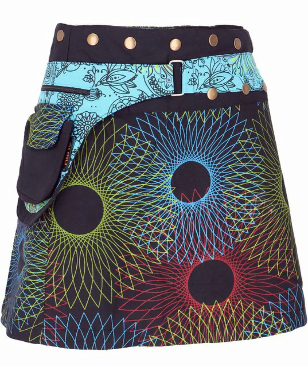 Guru-Shop Minirock Wickelrock, kurzer Fusion Mandala Goa Rock,.. alternativ günstig online kaufen