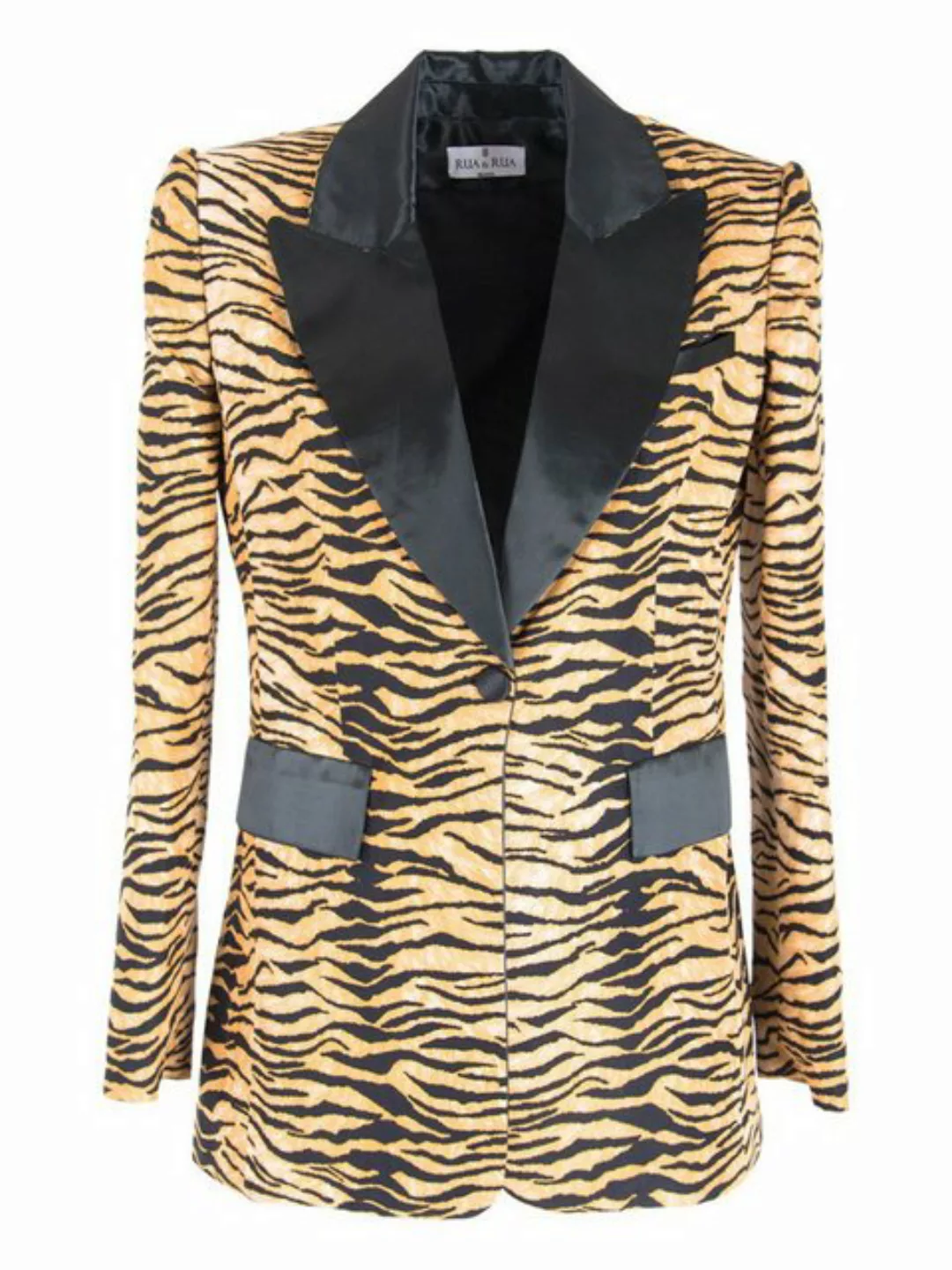 RUA & RUA Jackenblazer Klassische Animal-Print-Seidenjacke Blazer mit einem günstig online kaufen