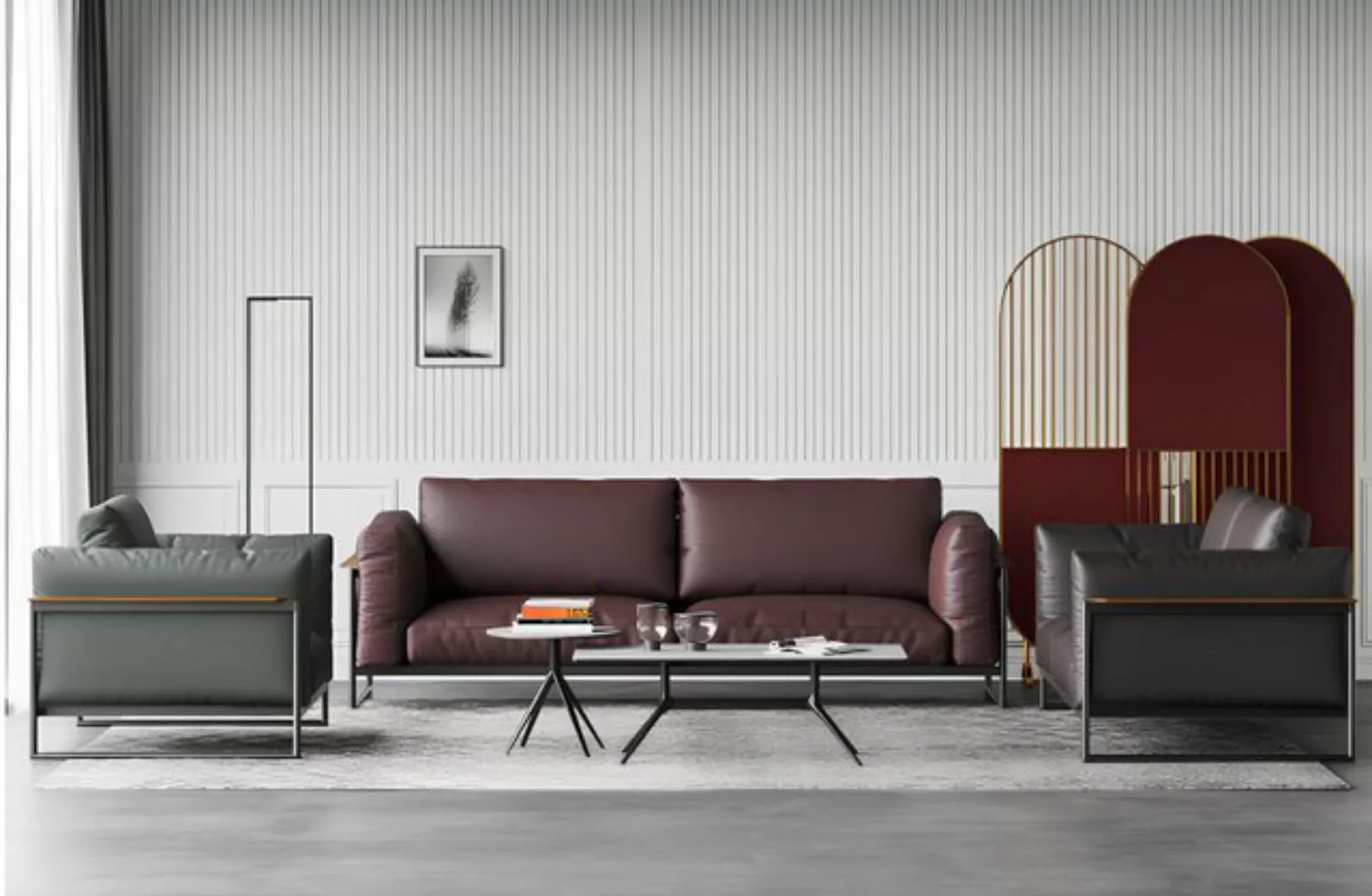 Xlmoebel Sofa Wohnzimmersitzgruppe 3-teilig Set Italienische Einrichtung, H günstig online kaufen