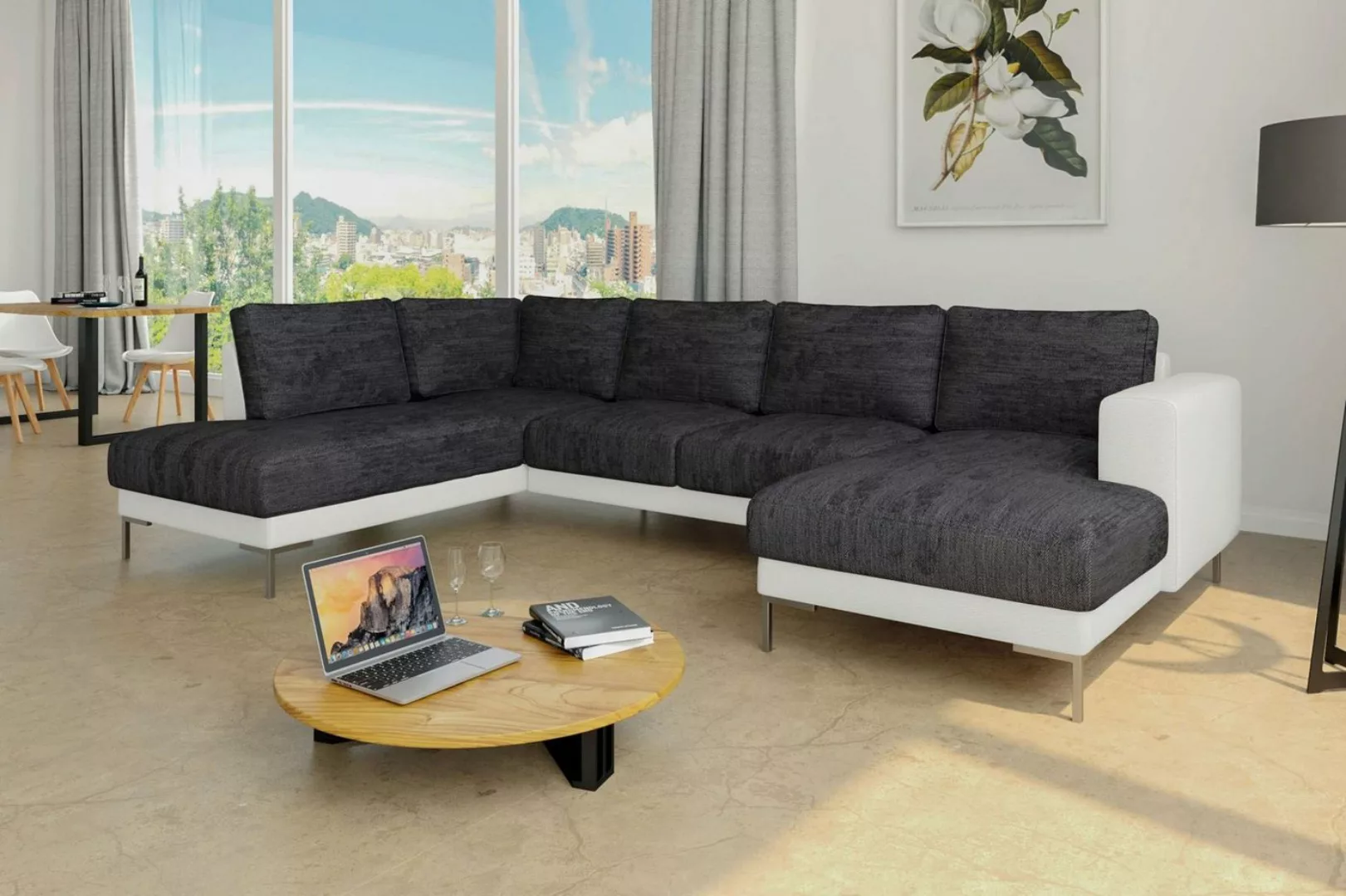 99rooms Wohnlandschaft Santini, Sofa, U-Form, Ottomane links oder rechts be günstig online kaufen