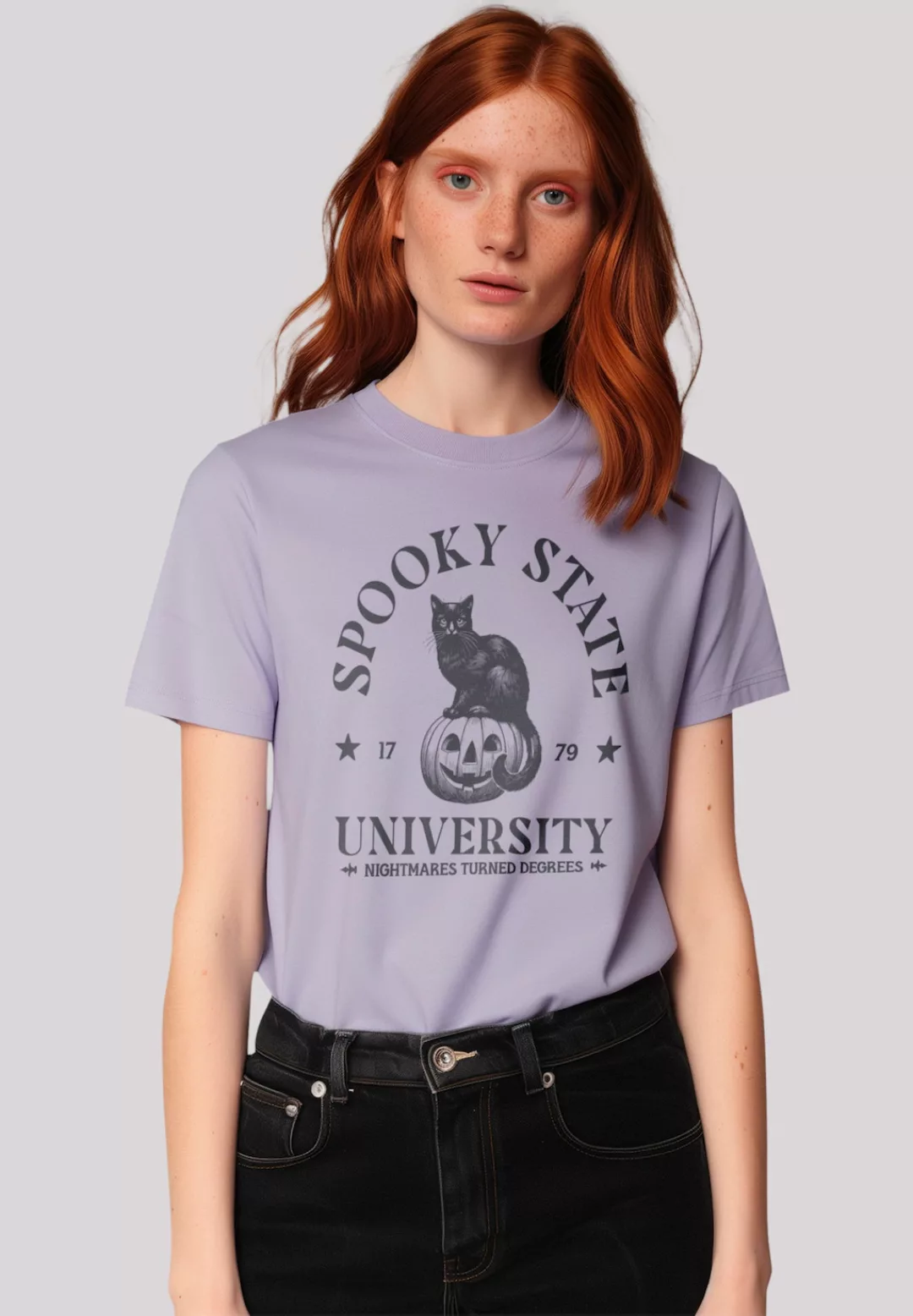 F4NT4STIC T-Shirt "Halloween University Spooky state cat", Premium Qualität günstig online kaufen