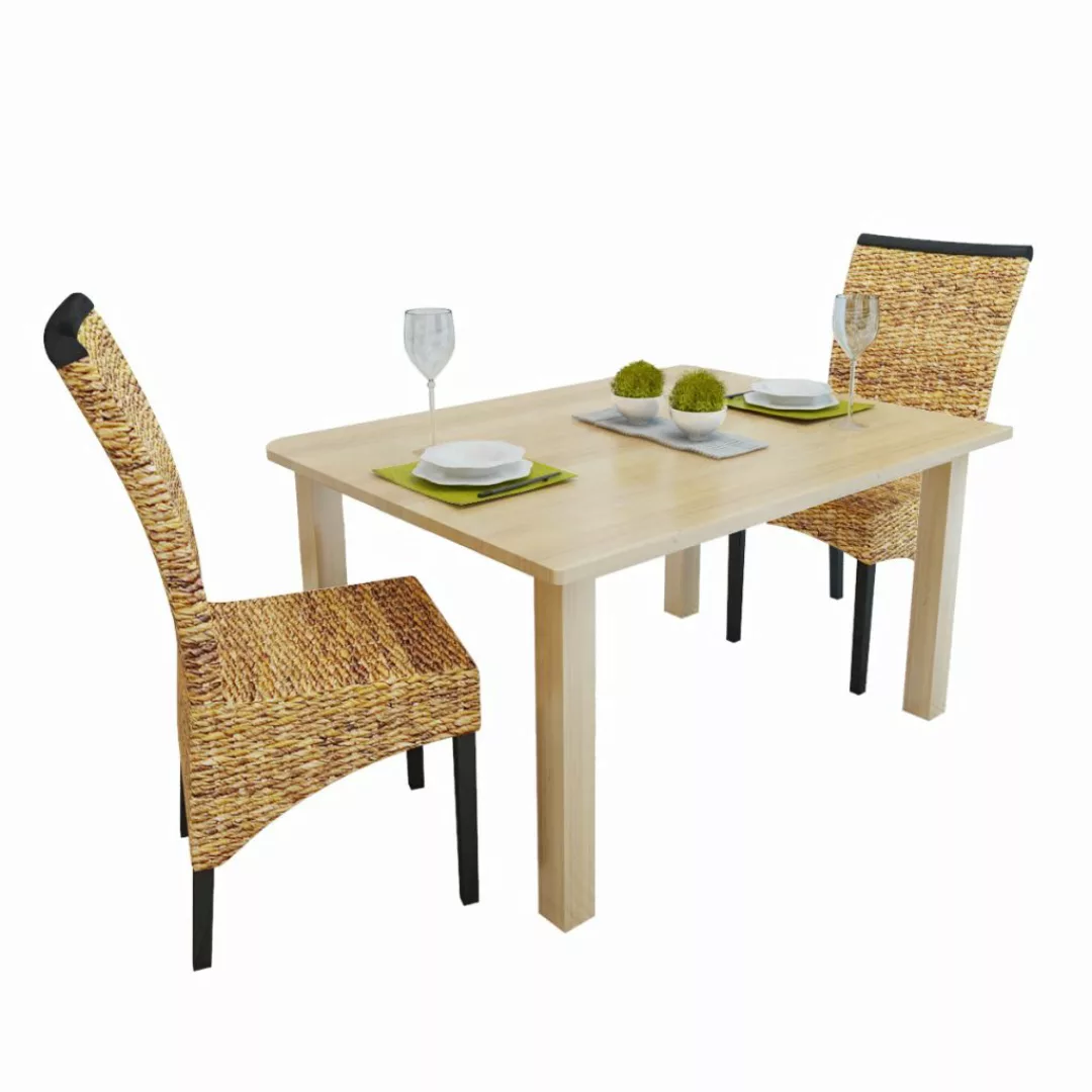 Esszimmerstühle 2 Stk. Abaca Und Mango Massivholz günstig online kaufen