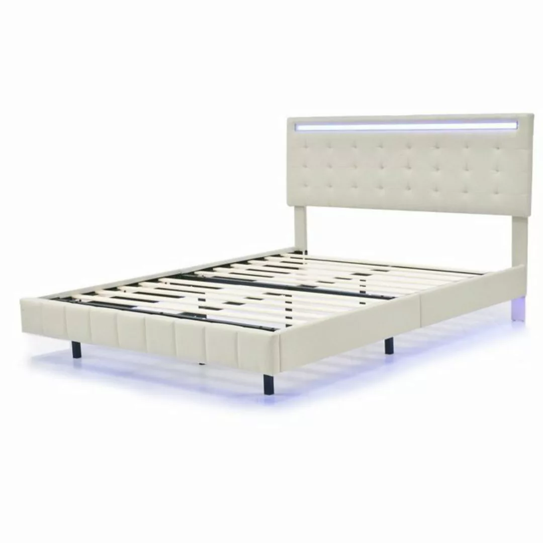 Gotagee Polsterbett Ausgesetzt mit LED Doppelbett Gästebett modern Jugendbe günstig online kaufen