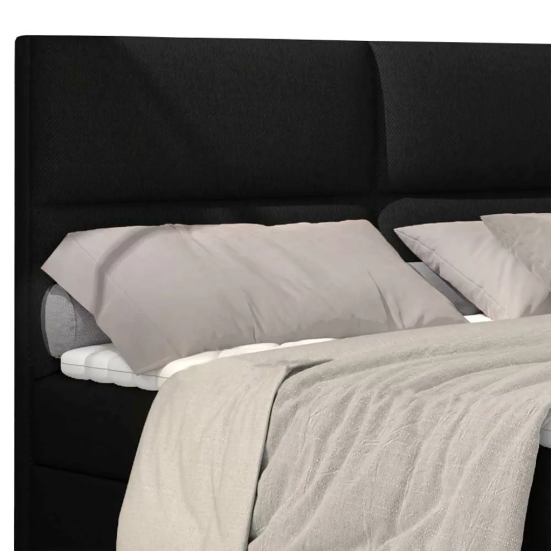 Polsterbett Boxspringbett in Schwarzbraun aus Webstoff günstig online kaufen