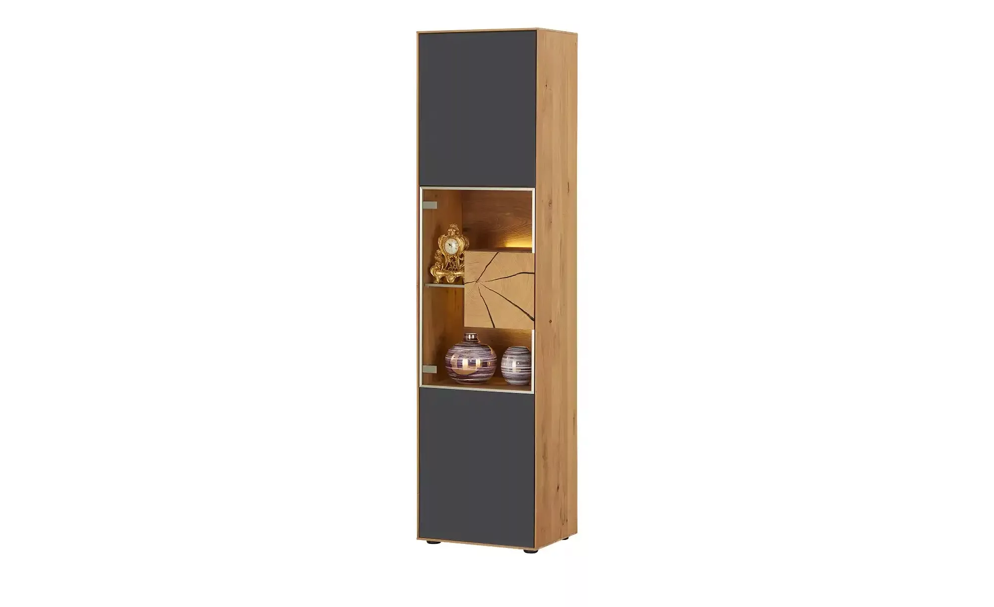 HARTMANN Vitrine  Caya ¦ grau ¦ Maße (cm): B: 50 H: 196 T: 39 Kommoden & Si günstig online kaufen