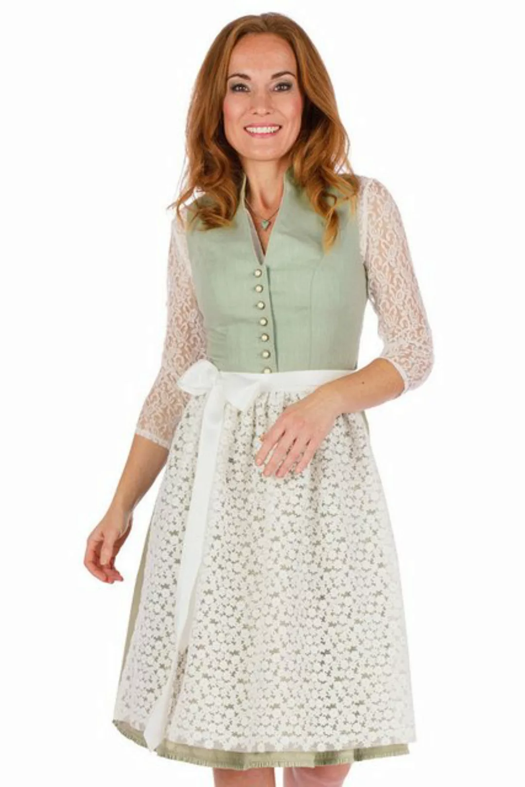 Alpenfee Tracht Dirndl Midi Dirndl 2tlg. - XARA - pistazie/cremeweiß günstig online kaufen