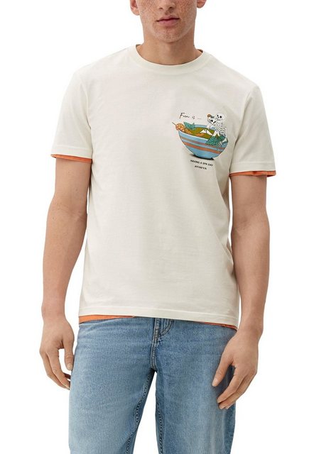 QS T-Shirt mit witzigem Brustprint günstig online kaufen