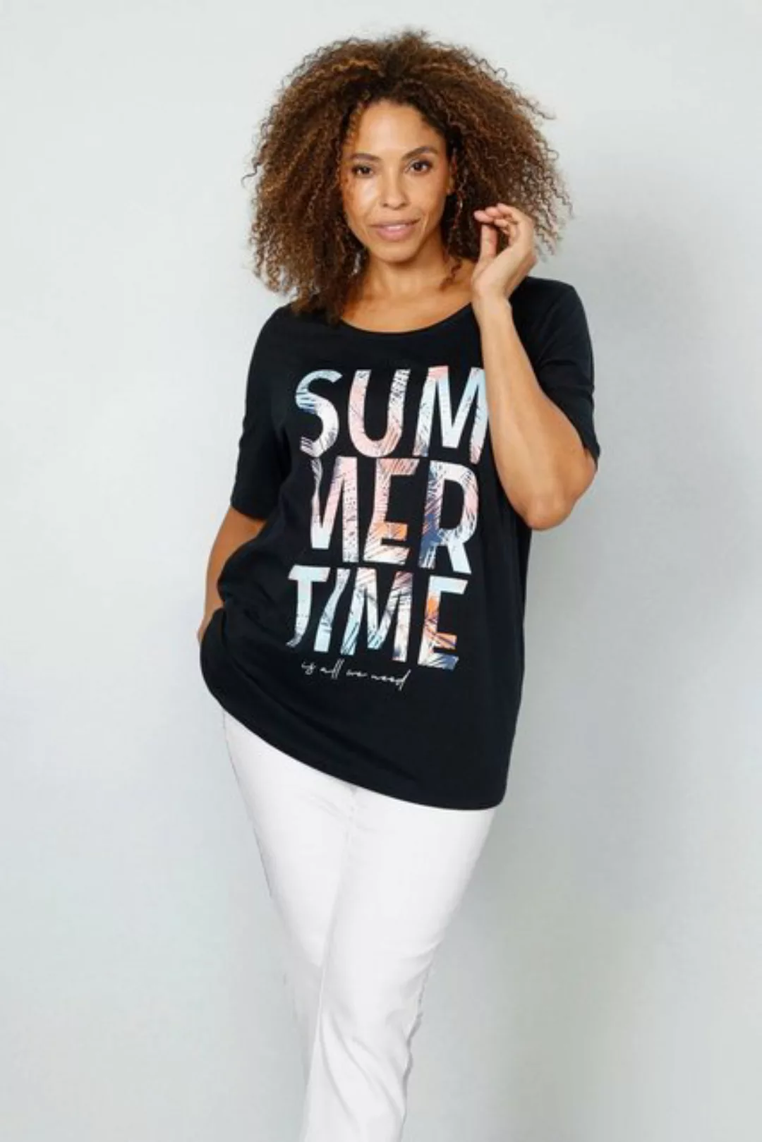 MIAMODA Rundhalsshirt T-Shirt Summertime Rundhals Halbarm günstig online kaufen