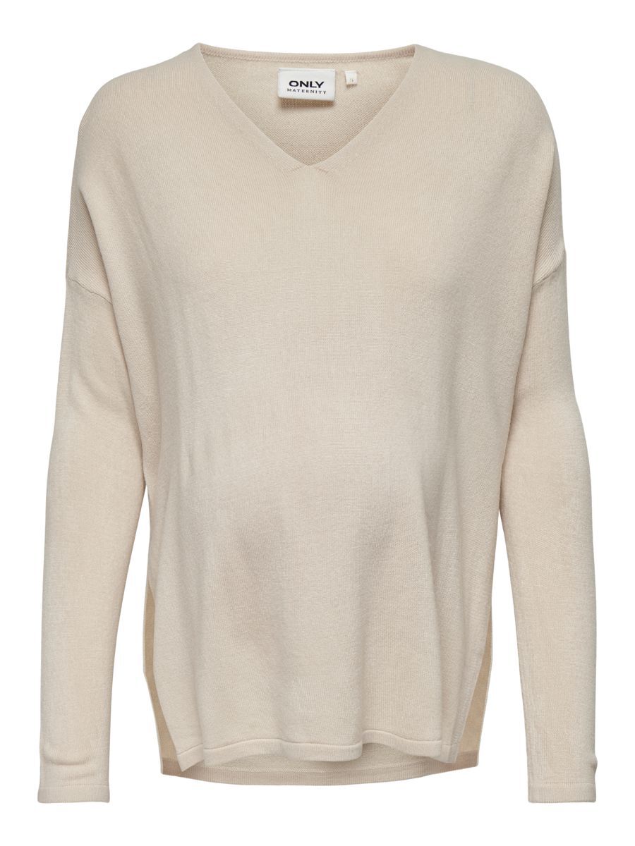 ONLY Mama Gestreift Strickpullover Damen Beige günstig online kaufen