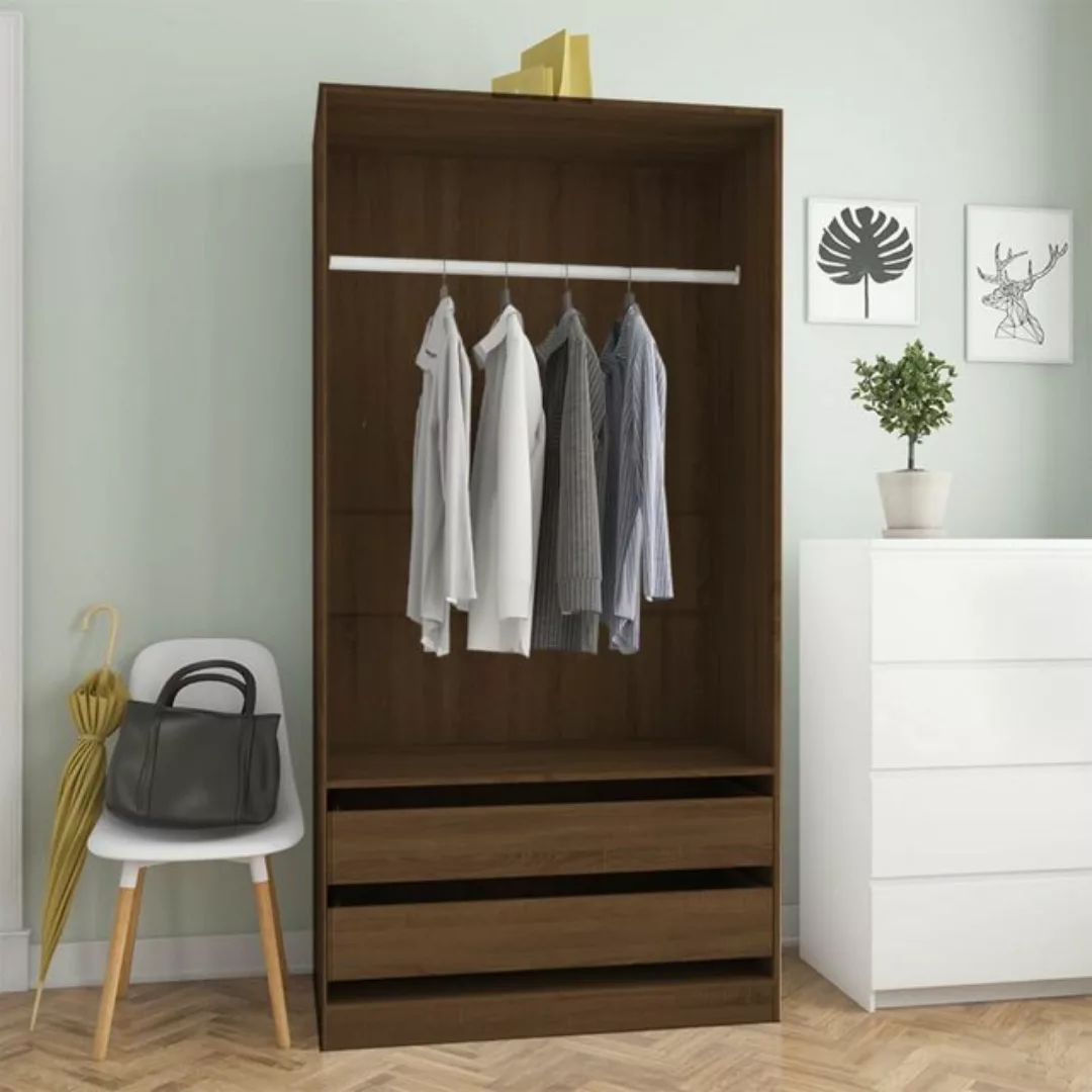 vidaXL Kleiderschrank Kleiderschrank Braun Eiche-Optik 100x50x200 cm Spanpl günstig online kaufen