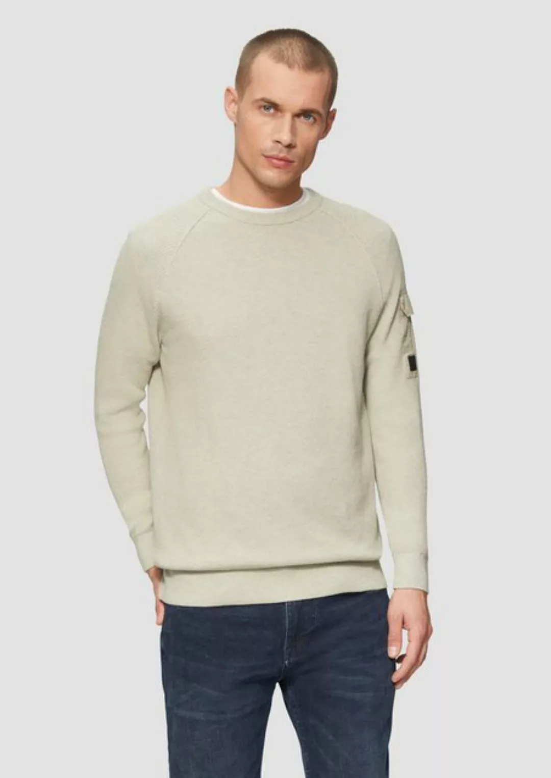 s.Oliver Strickpullover mit aufgesetzter Tasche am Arm günstig online kaufen