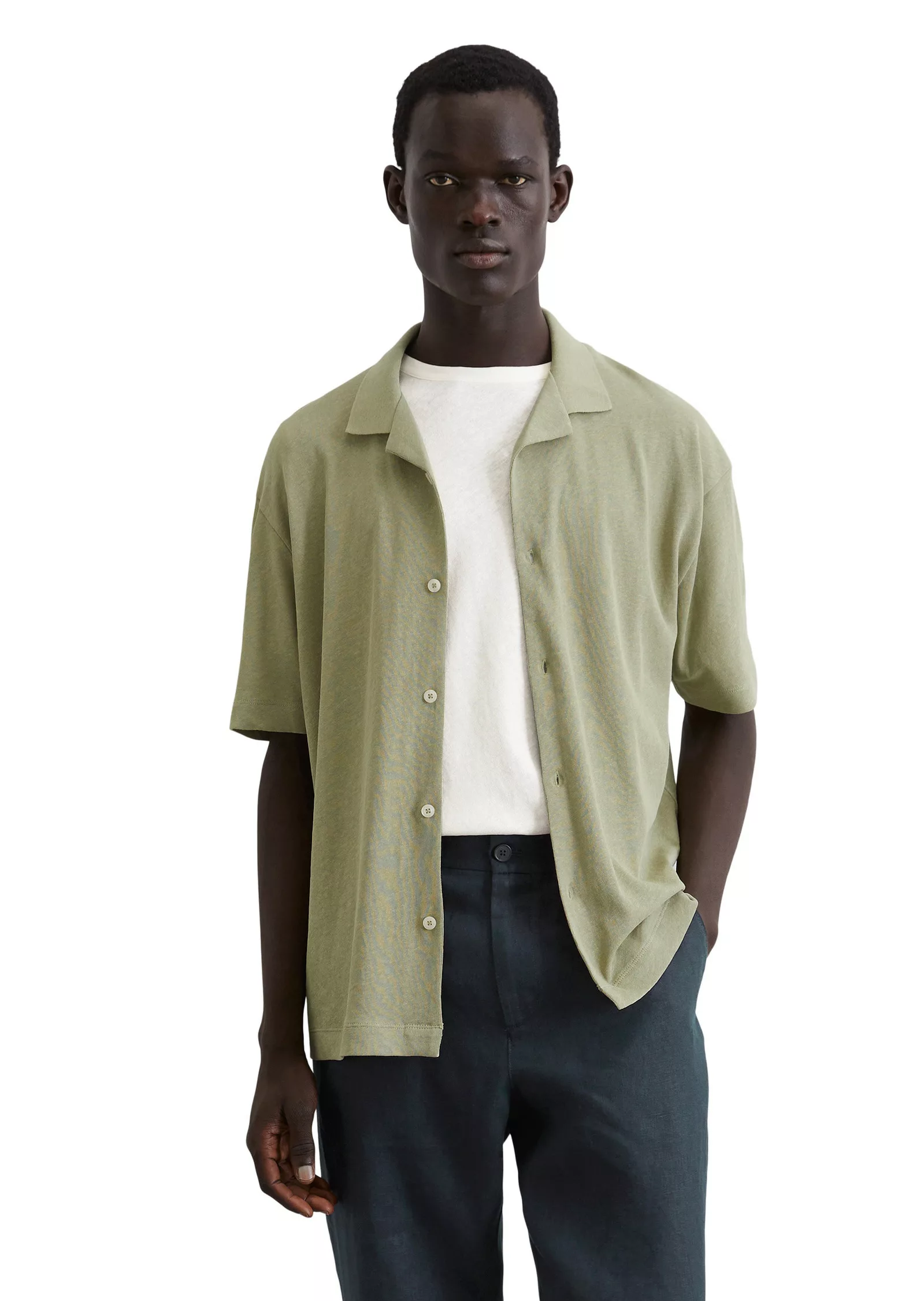 Marc OPolo Poloshirt "aus Bio-Baumwolle und Leinen" günstig online kaufen