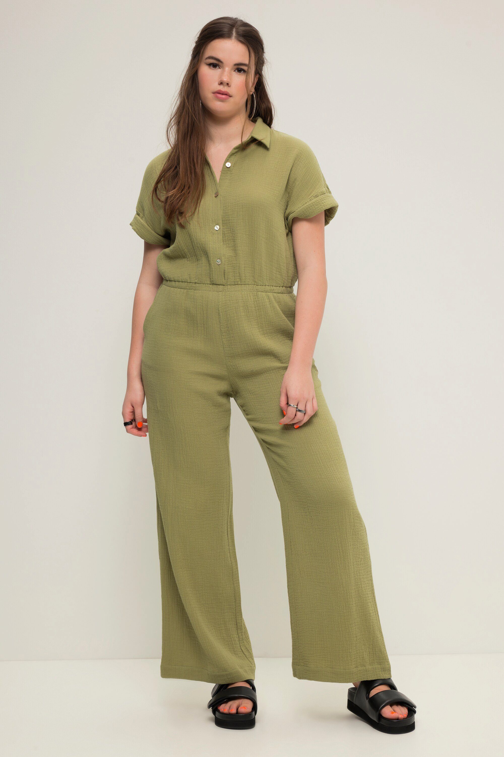 Studio Untold Maxikleid Jumpsuit Musselin elastische günstig online kaufen