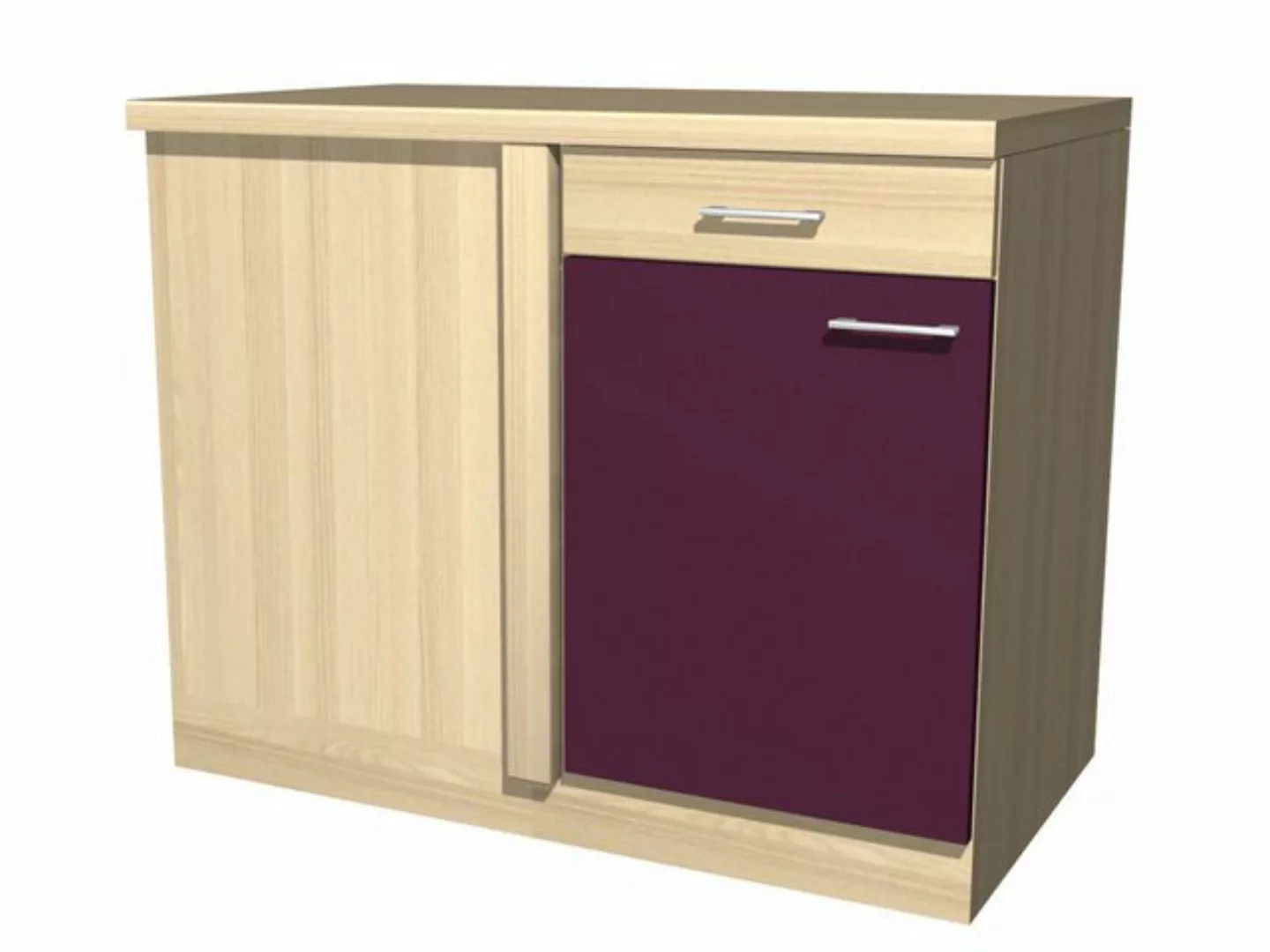 Flex-Well Eckunterschrank Eckunterschrank Küche - 110 cm breit - Aubergine günstig online kaufen