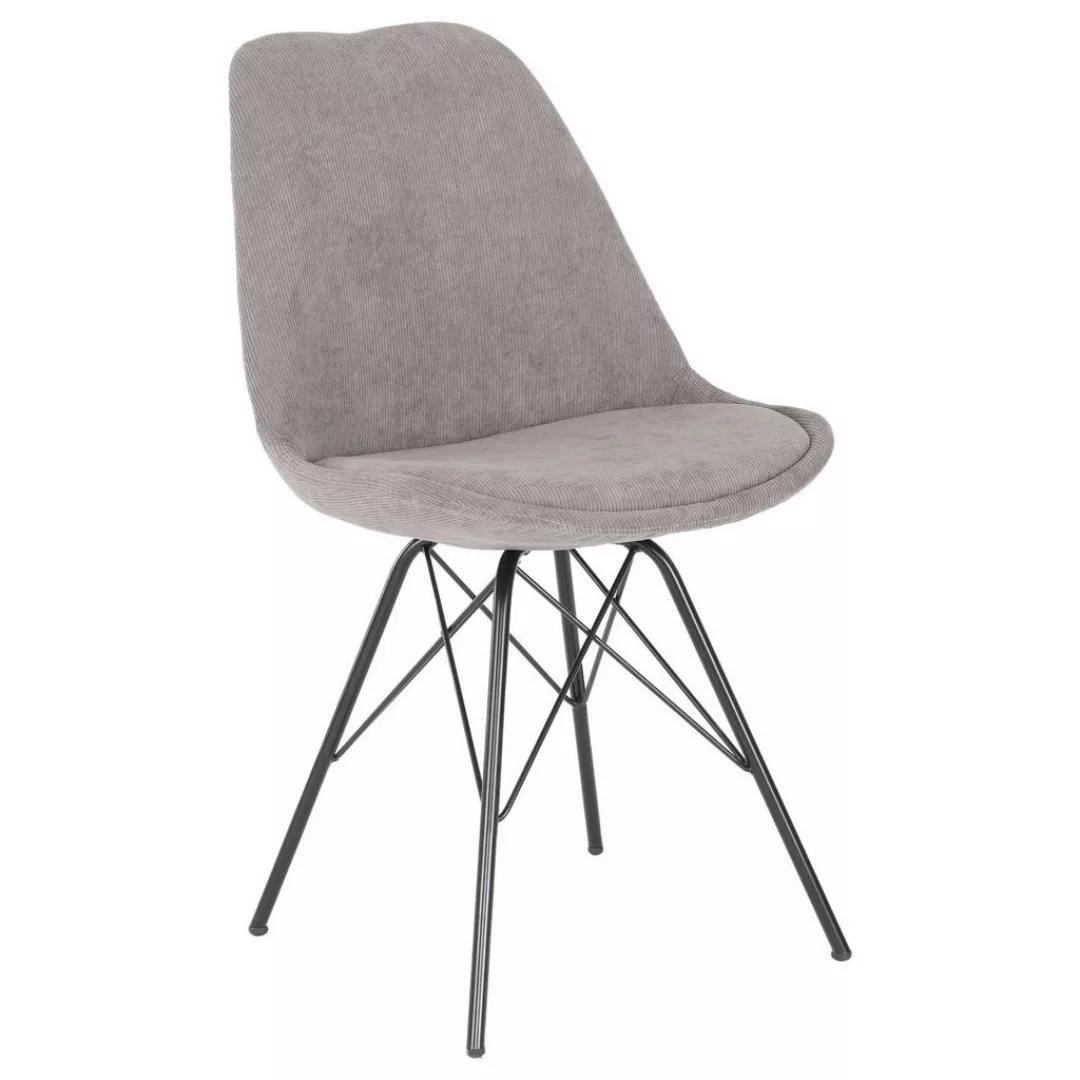 Stuhl RICA  2er-Set grau schwarz Stoff Metall Kunststoff B/H/T: ca. 48,5x85 günstig online kaufen