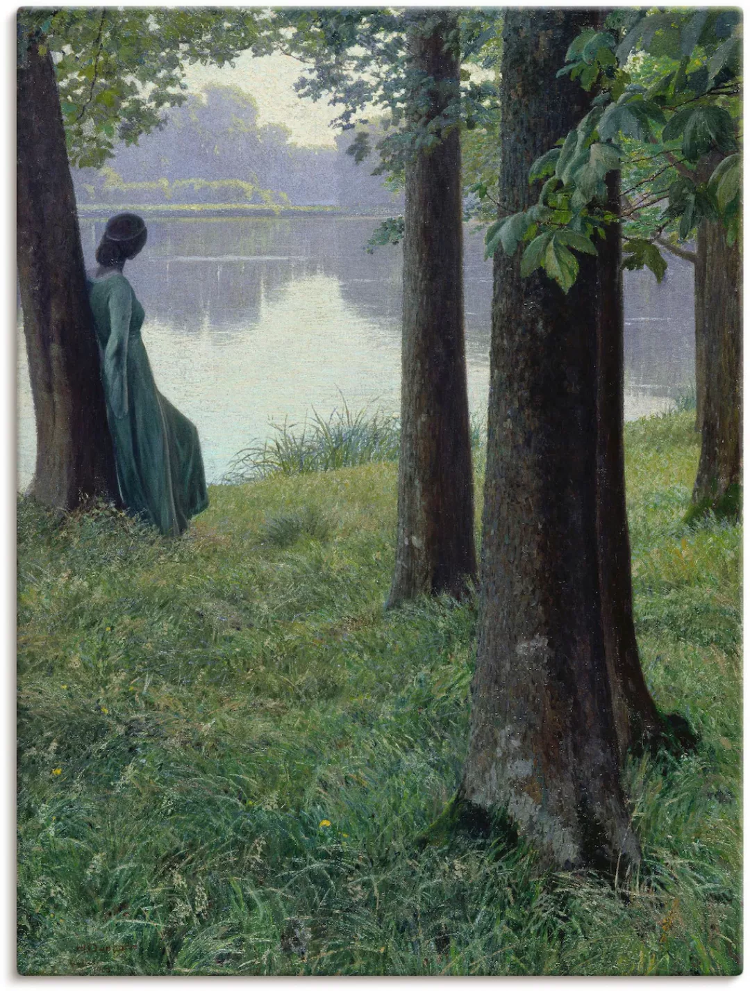 Artland Wandbild "Morgen am Teich in Rastede. 1906", Frau, (1 St.), als Lei günstig online kaufen