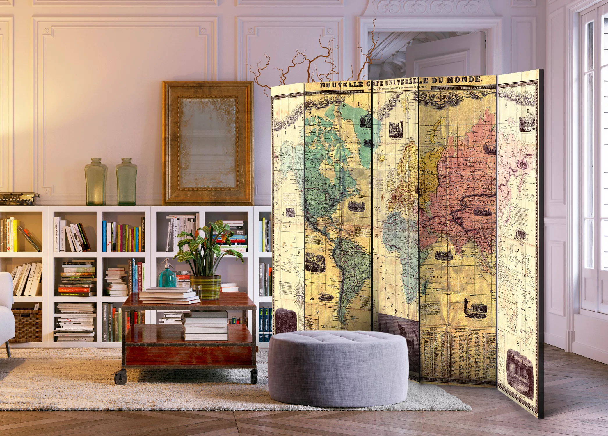 5-teiliges Paravent - Nouvelle Carte Du Monde [room Dividers] günstig online kaufen