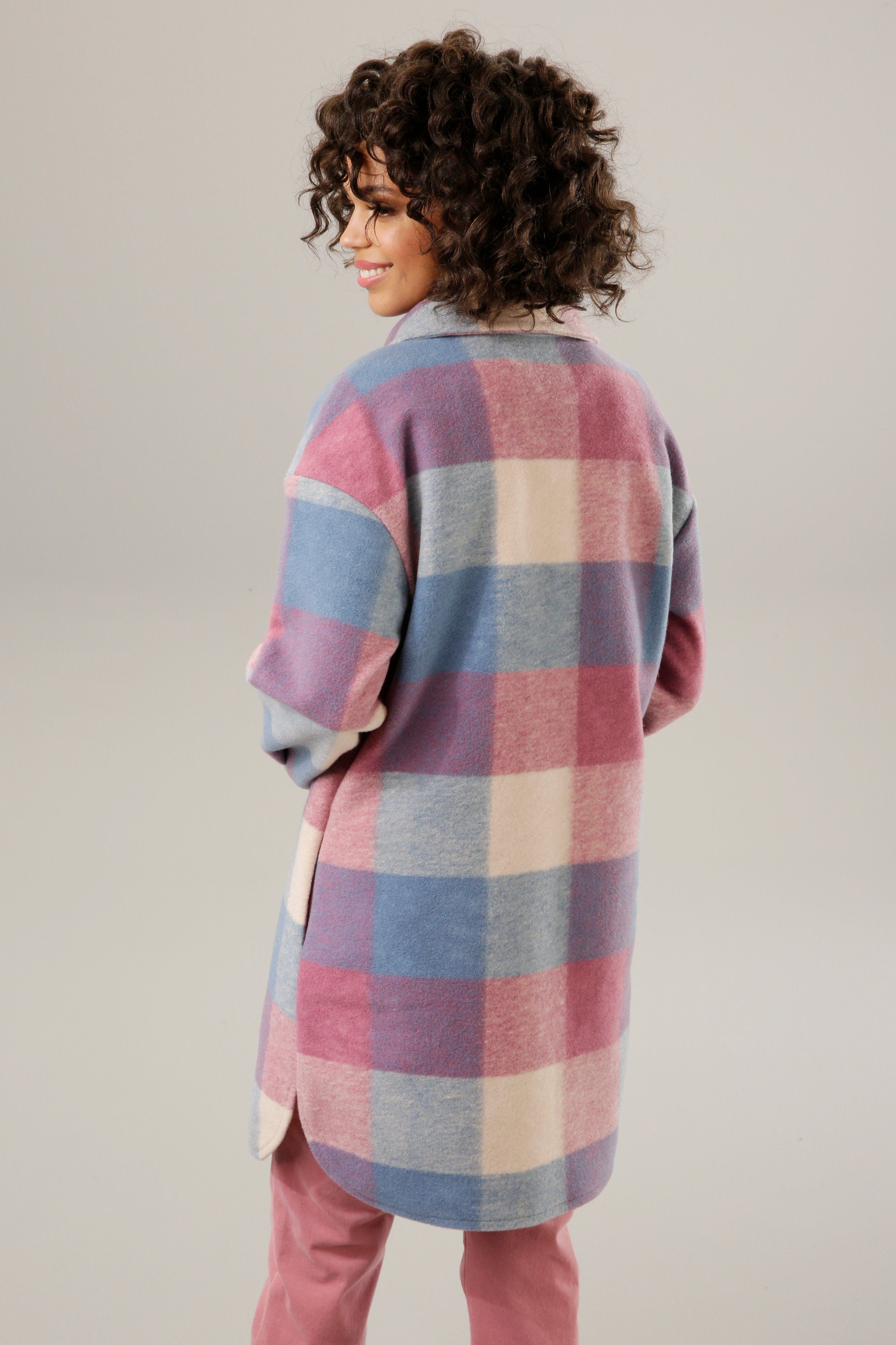 Aniston CASUAL Fleecejacke, im Karo-Dessin günstig online kaufen