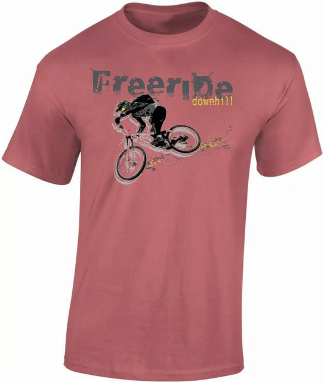 Baddery Print-Shirt Fahrrad T-Shirt: "Freeride Downhill", hochwertiger Sieb günstig online kaufen